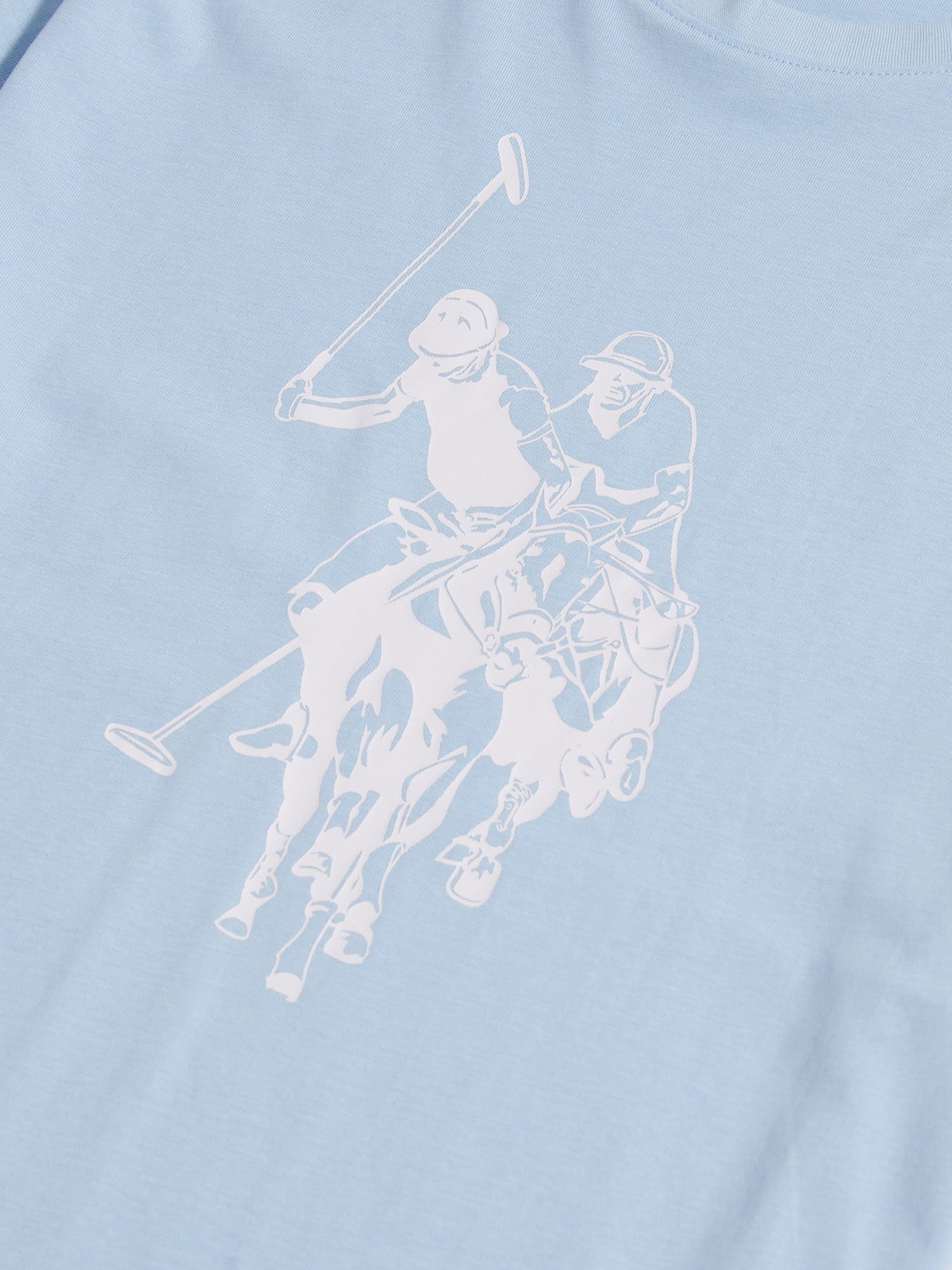 Mens Double Horsemen Graphic T-Shirt Chambray Blue - Image 7