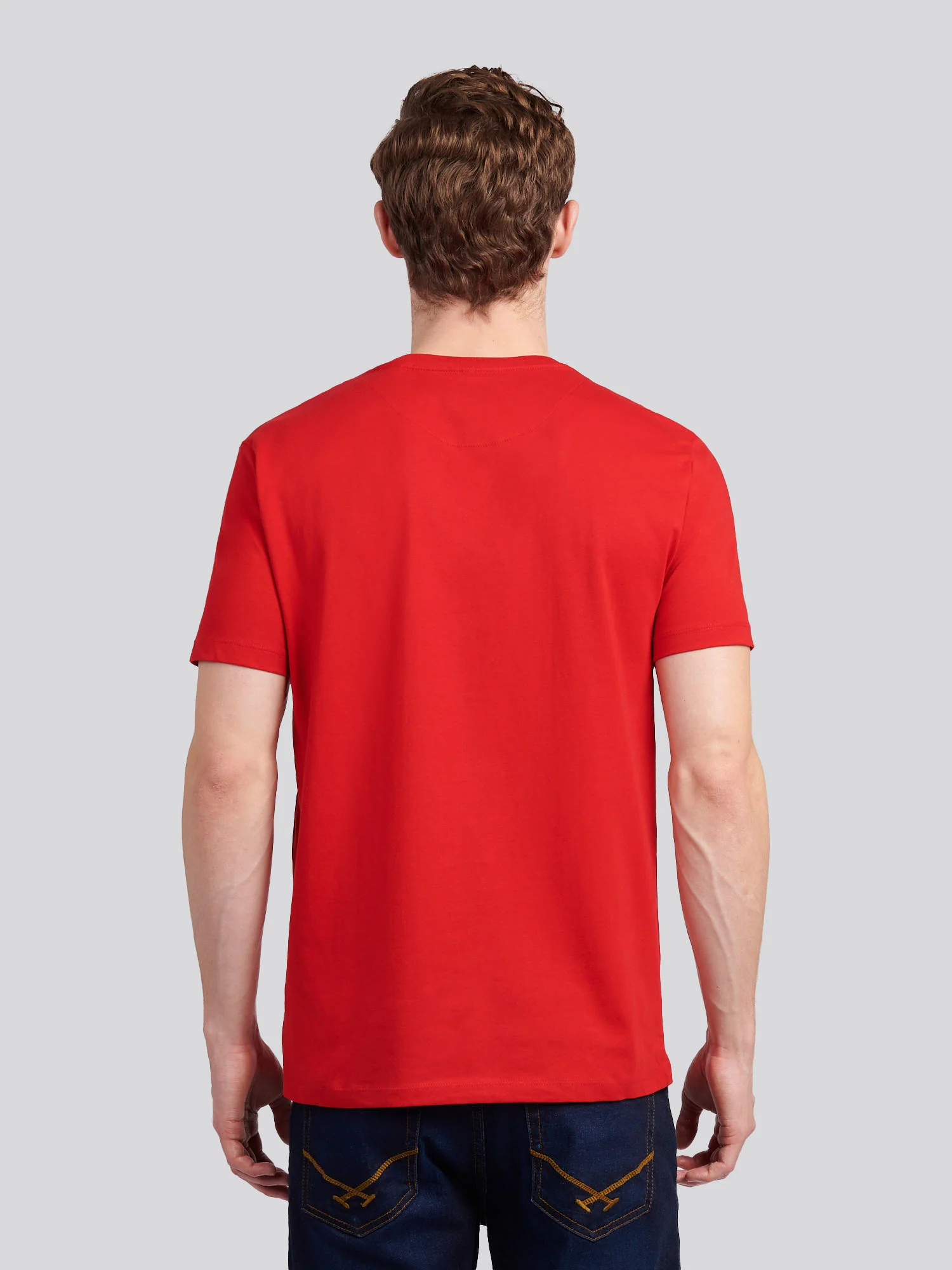 Mens Double Horsemen Graphic T-Shirt Haute Red - Image 4