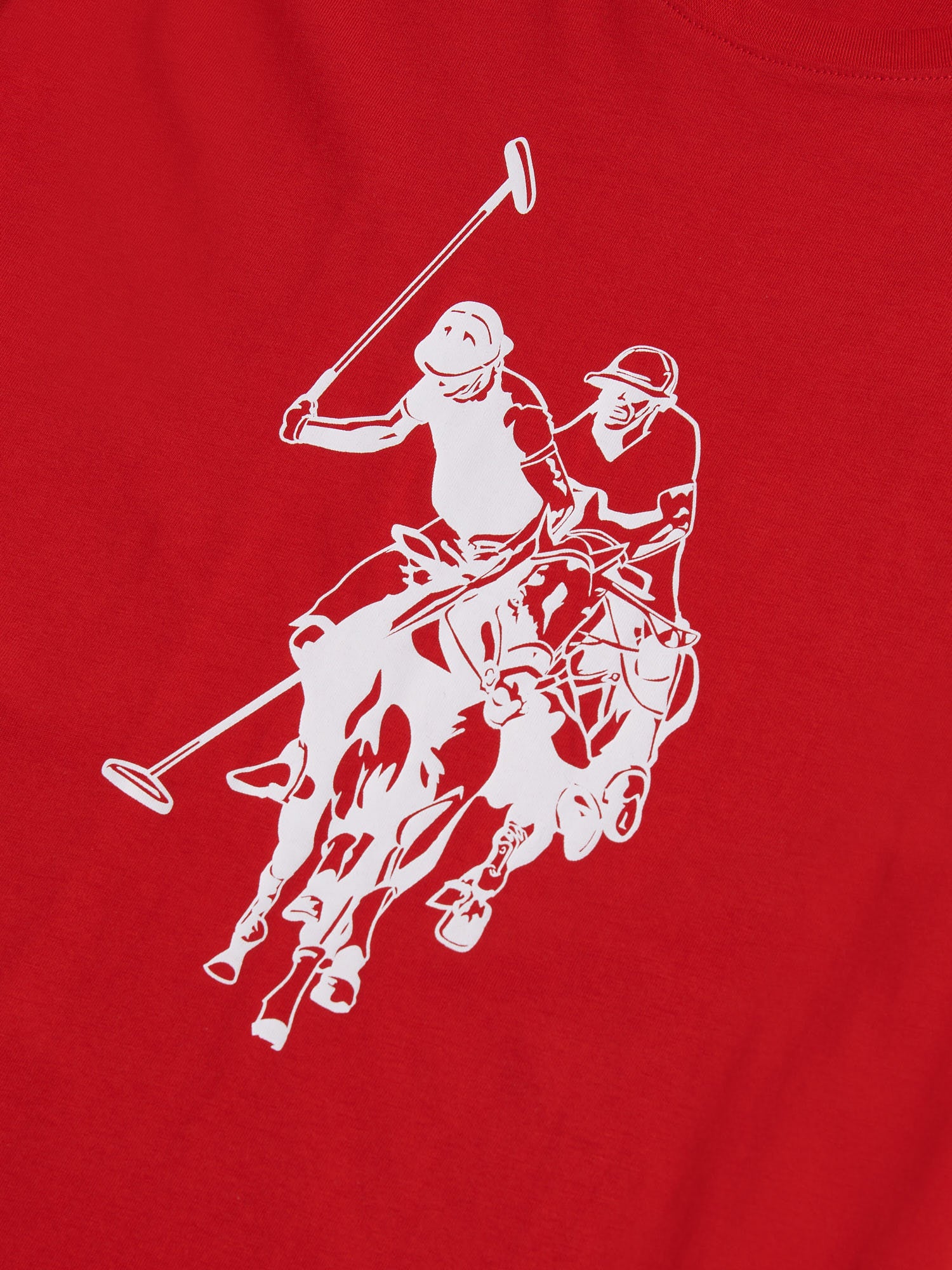 Mens Double Horsemen Graphic T-Shirt Haute Red - Image 8