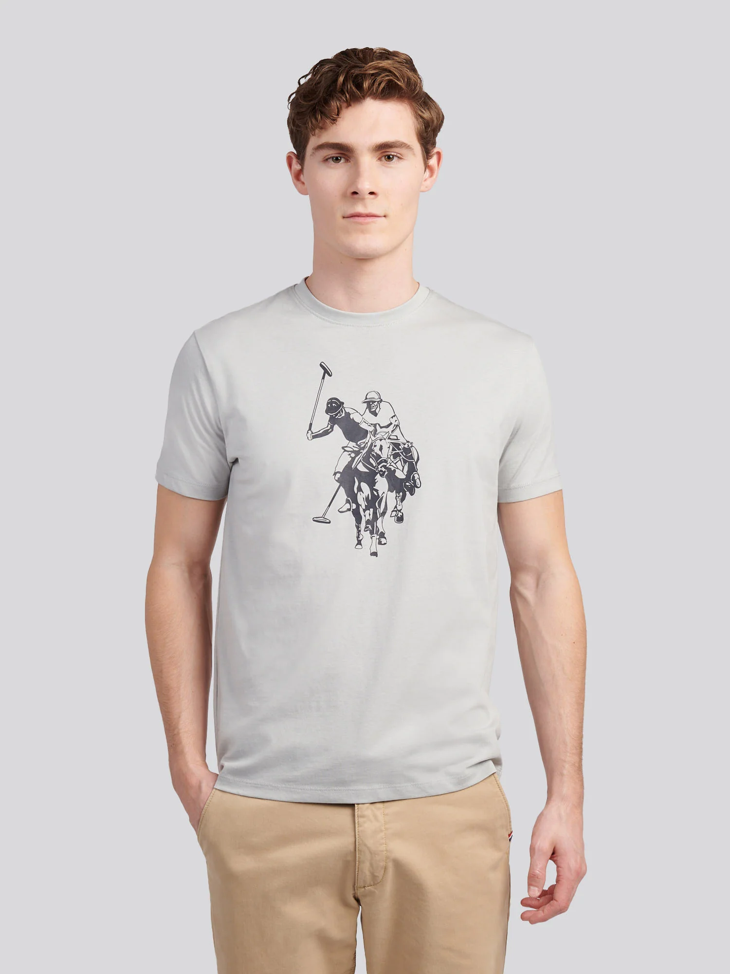 Mens Double Horsemen Graphic T-Shirt High Rise