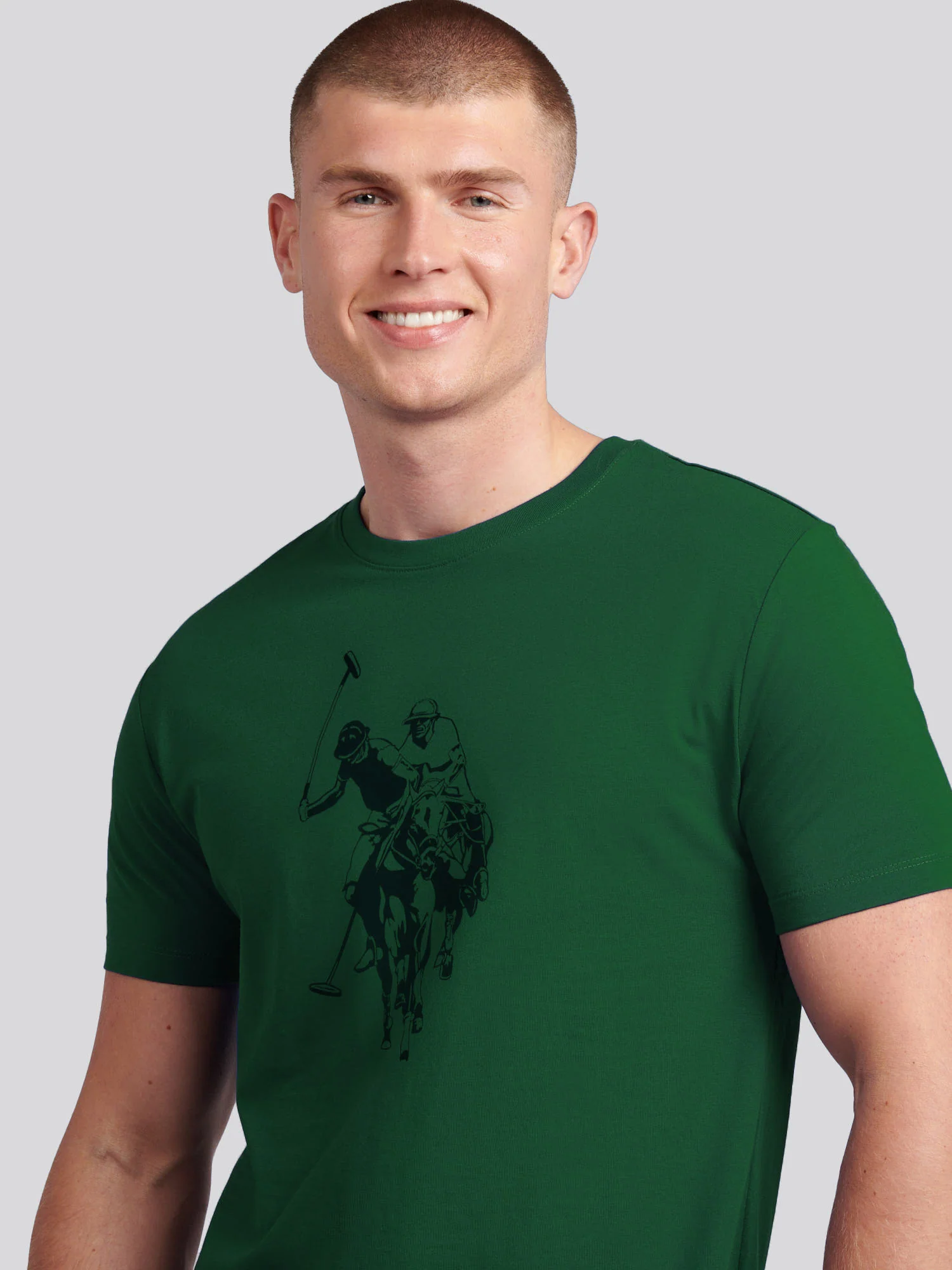 Mens Double Horsemen Graphic T-Shirt Pineneedle - Image 2