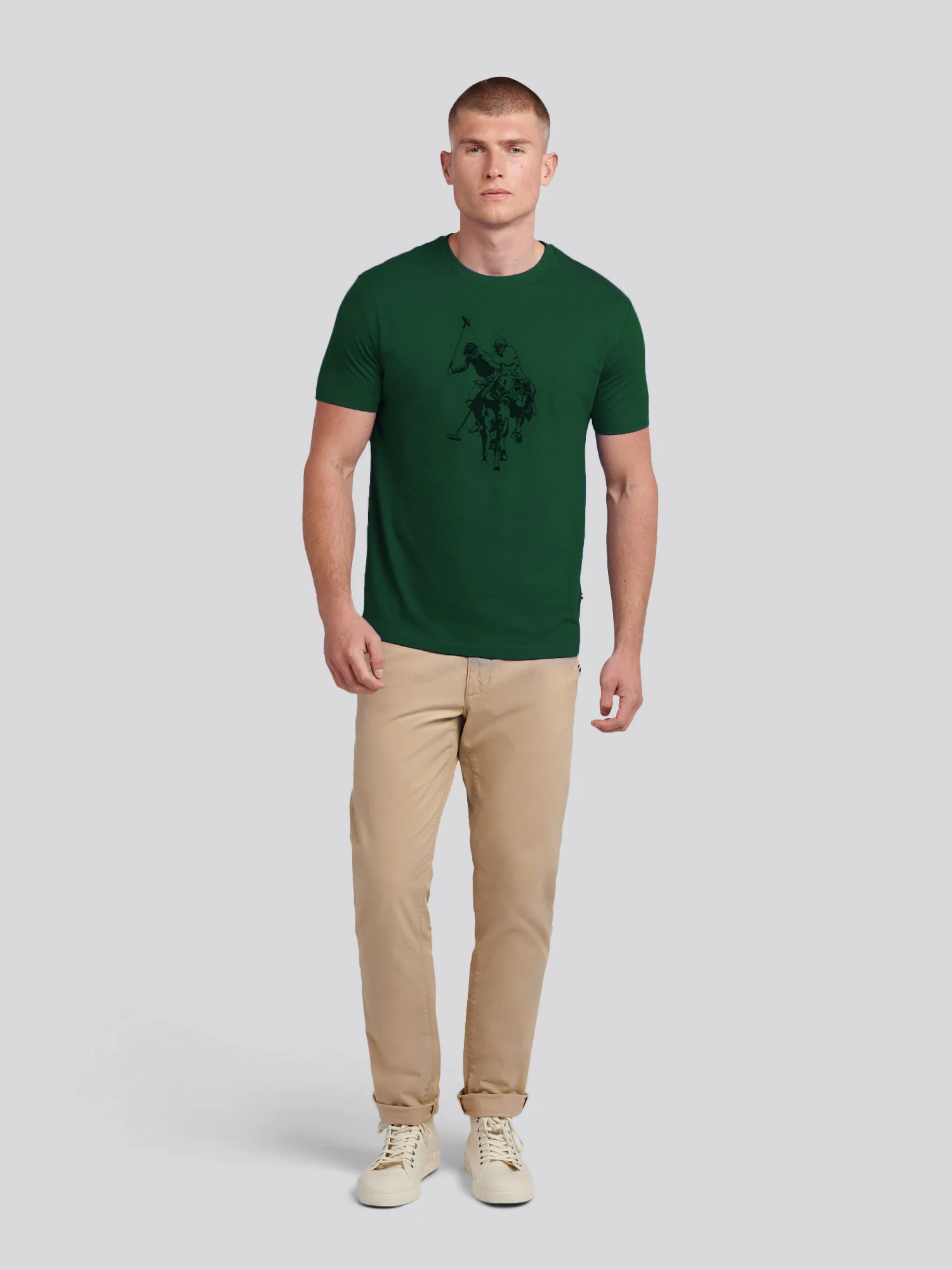 Mens Double Horsemen Graphic T-Shirt Pineneedle - Image 3