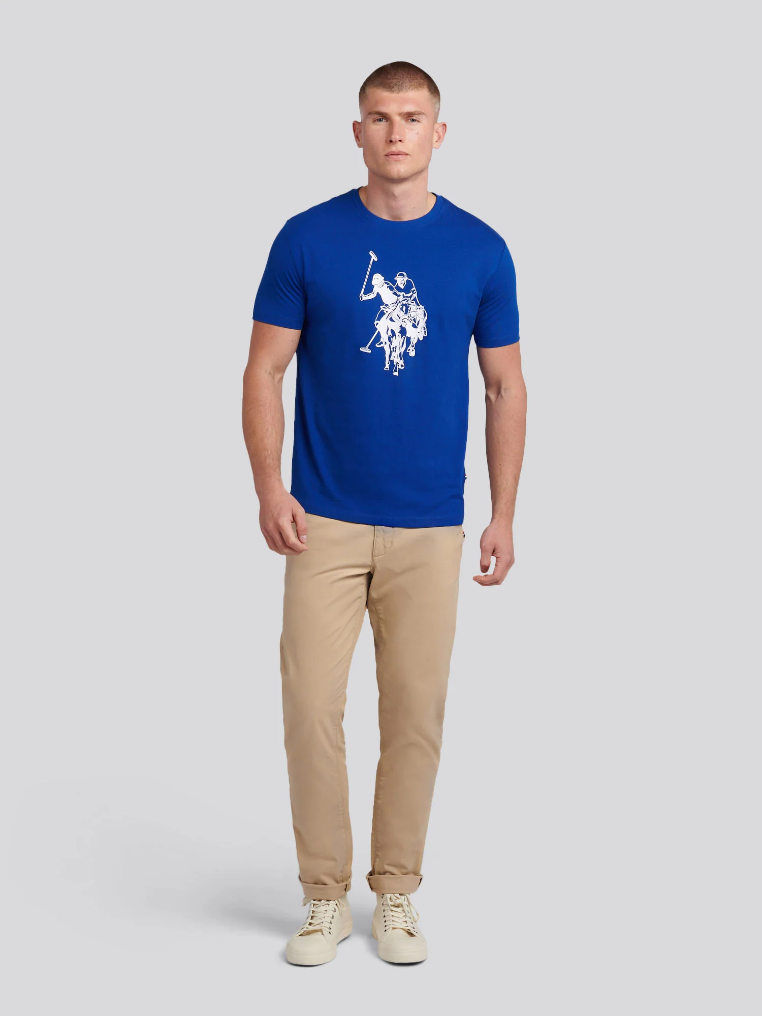 Mens Double Horsemen Graphic T-Shirt Sodalite Blue - Image 3