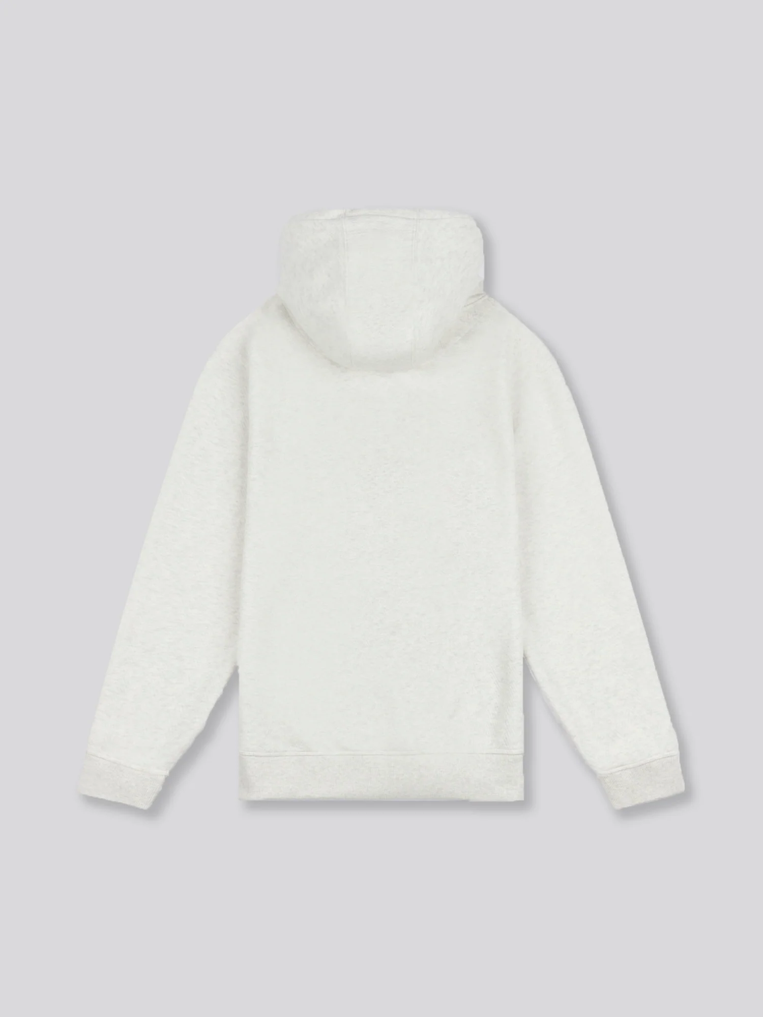 Mens Double Horsemen Herringbone Hoodie in Light Grey Marl - Image 7
