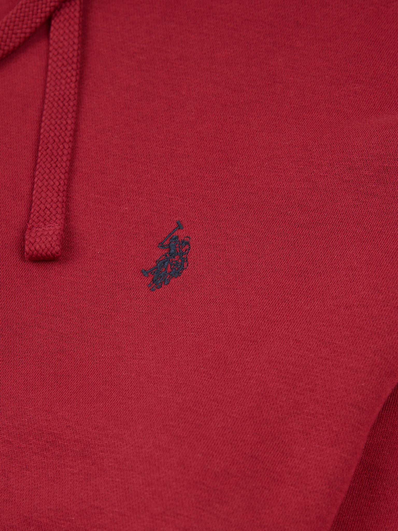 Mens Double Horsemen Hoodie in Tibetan Red - Image 8