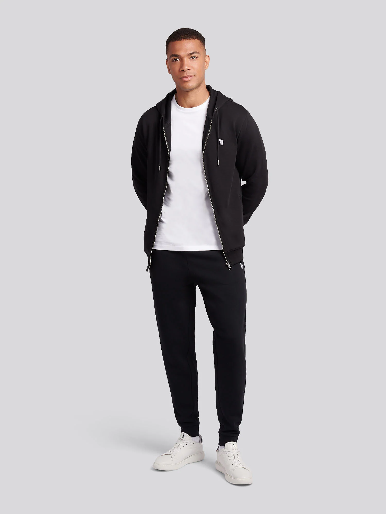 Mens Double Horsemen Jogger in Black Bright White DHM - Image 3