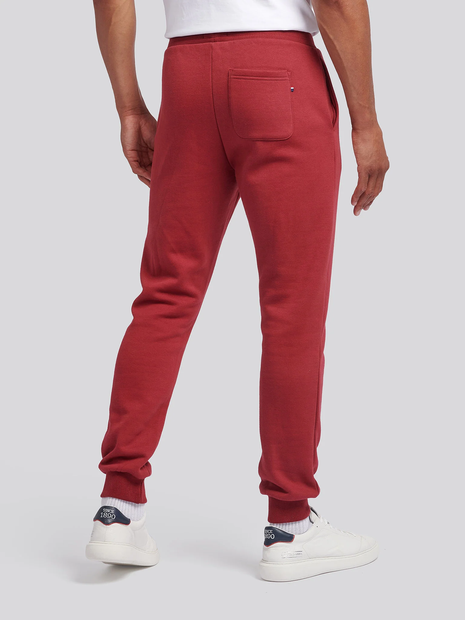 Mens Double Horsemen Jogger in Tibetan Red - Image 4