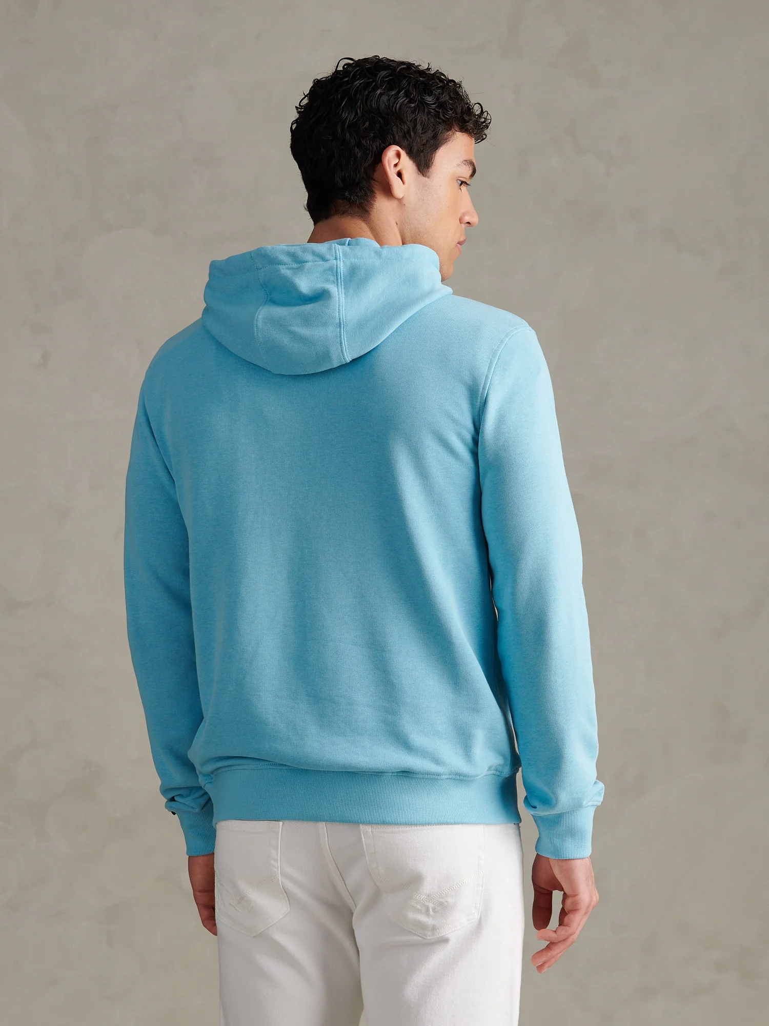 Mens Double Horsemen Loopback Hoodie Air Blue - Image 4