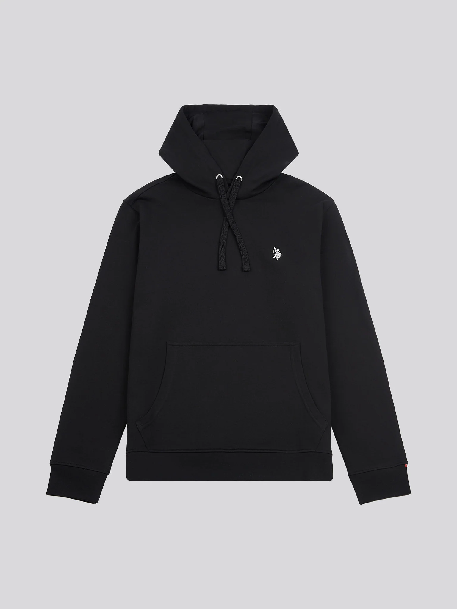 Mens Double Horsemen Loopback Hoodie Black Bright White DHM - Image 6