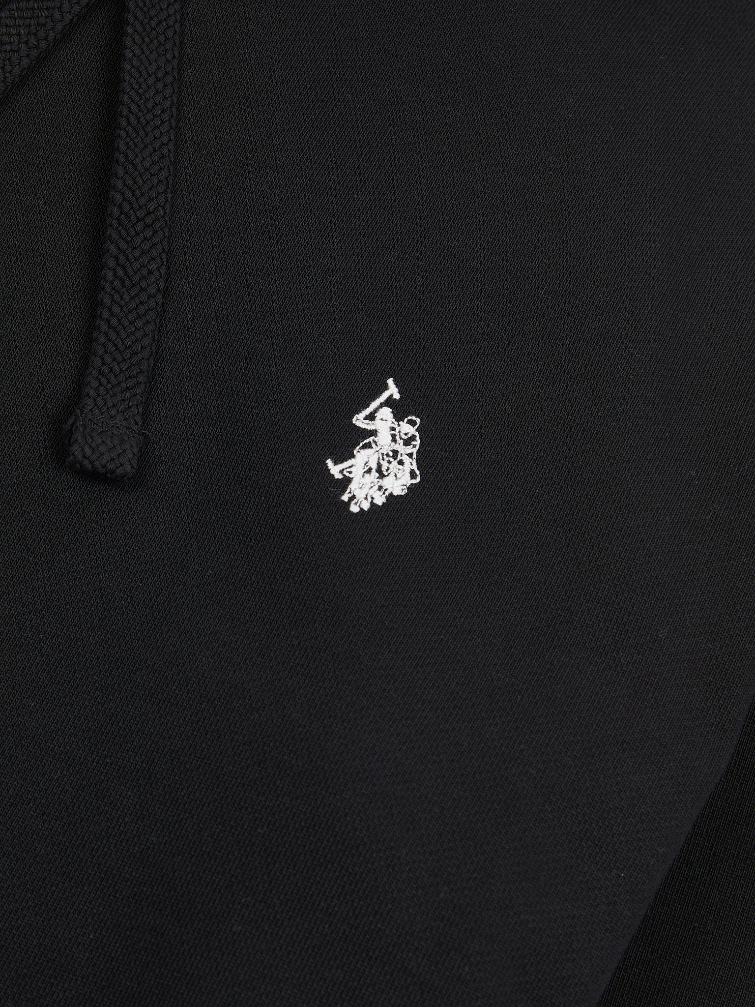 Mens Double Horsemen Loopback Hoodie Black Bright White DHM - Image 8