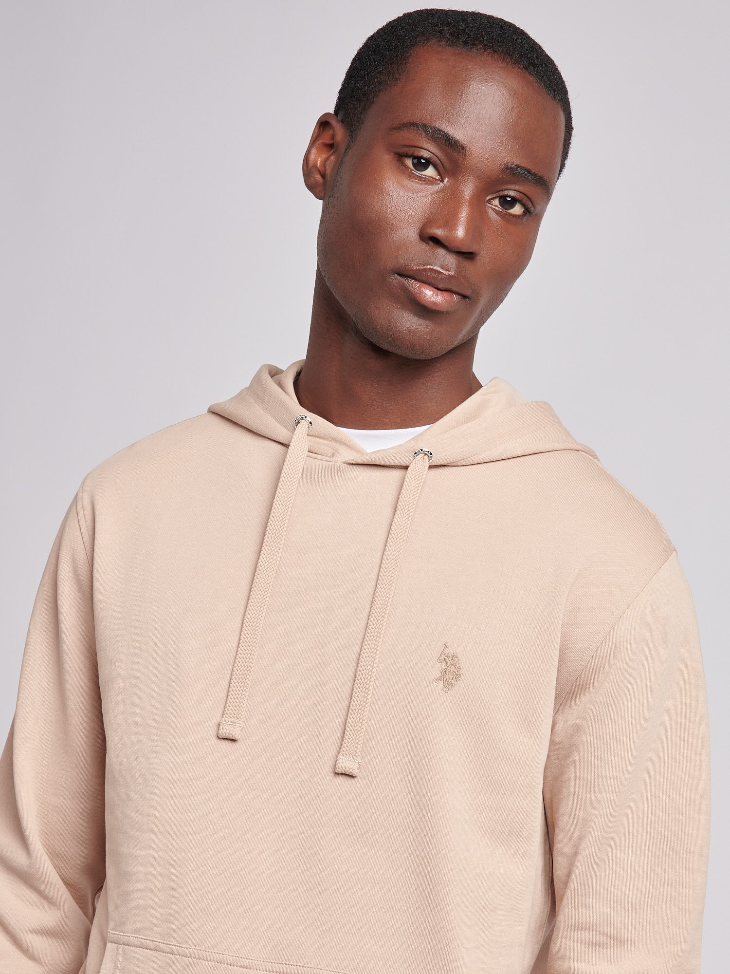 Mens Double Horsemen Loopback Hoodie Doeskin - Image 2