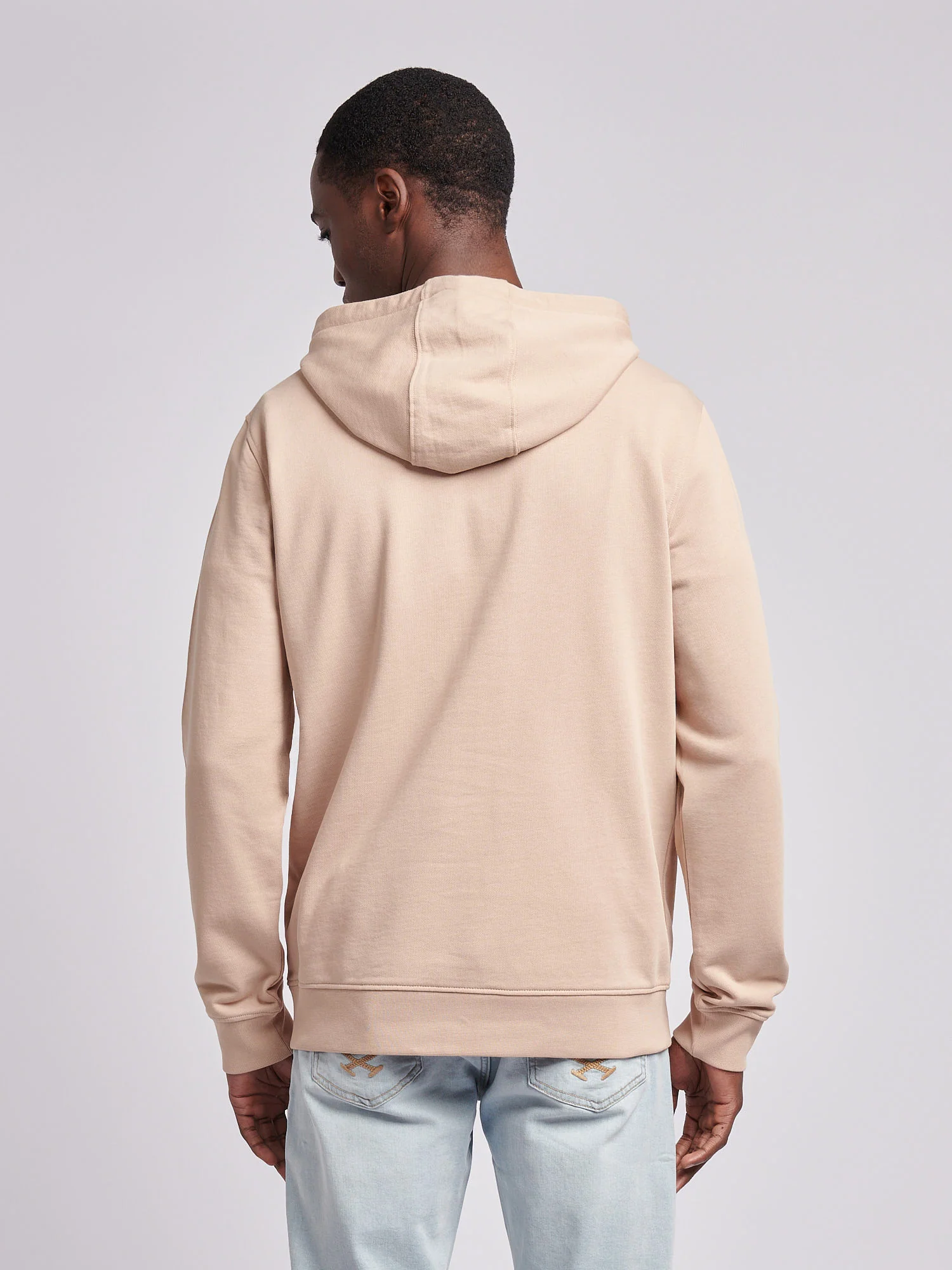 Mens Double Horsemen Loopback Hoodie Doeskin - Image 4