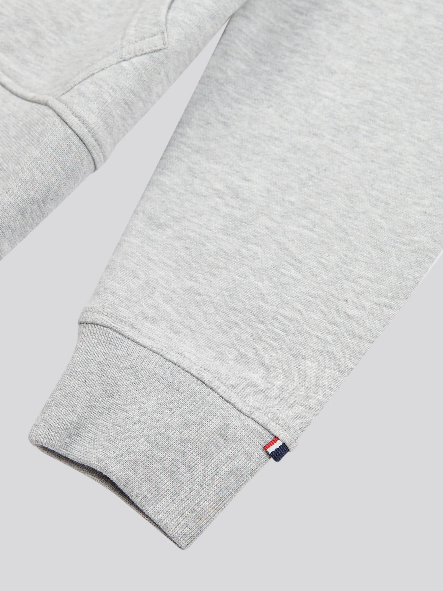 Mens Double Horsemen Loopback Hoodie Mid Grey Marl - Image 9