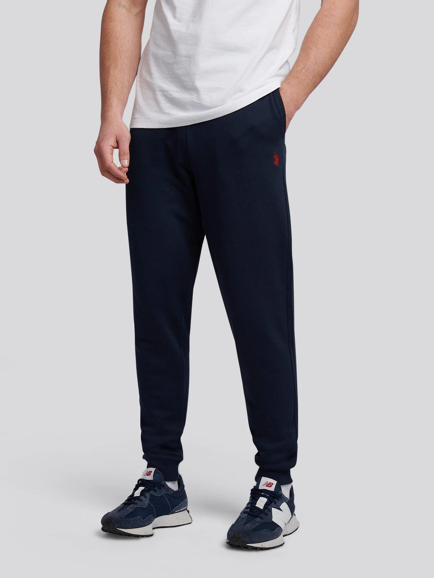Mens Double Horsemen Loopback Jogger Dark Sapphire Navy / Haute Red DHM