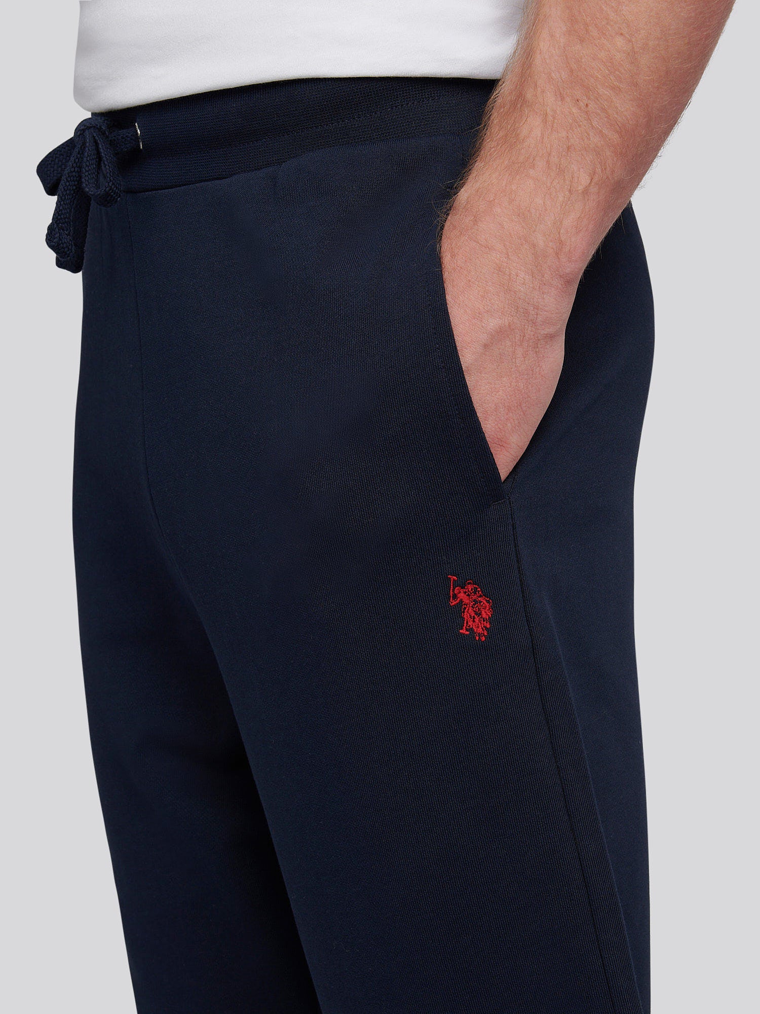 Mens Double Horsemen Loopback Jogger Dark Sapphire Navy / Haute Red DHM - Image 2