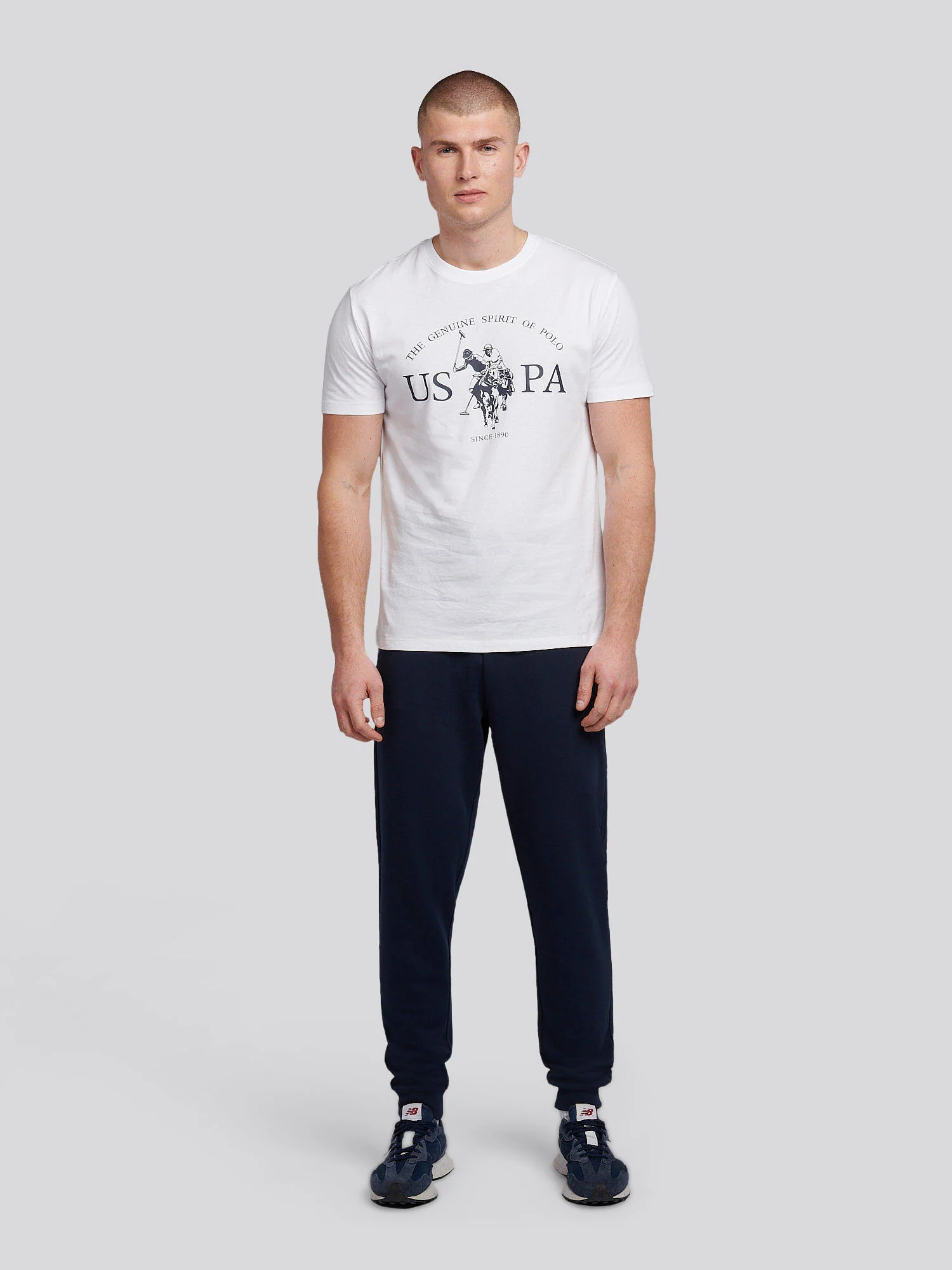 Mens Double Horsemen Loopback Jogger Dark Sapphire Navy / Haute Red DHM - Image 3
