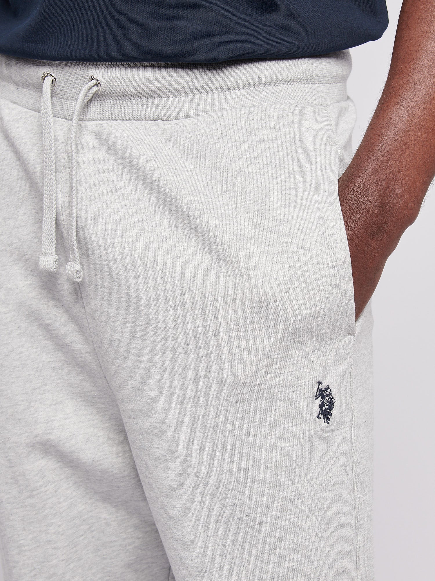 Mens Double Horsemen Loopback Jogger Mid Grey Marl - Image 2