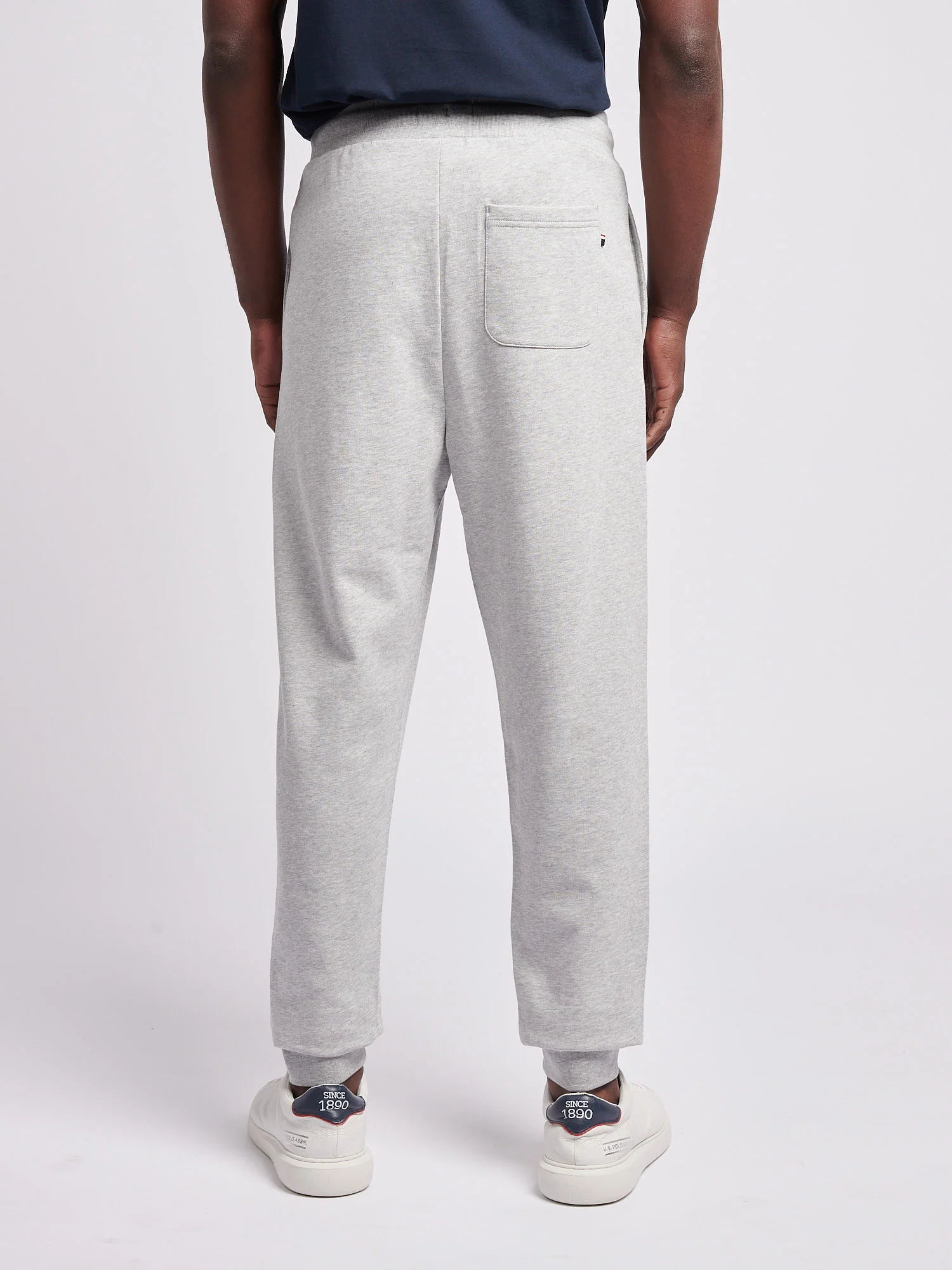 Mens Double Horsemen Loopback Jogger Mid Grey Marl - Image 4