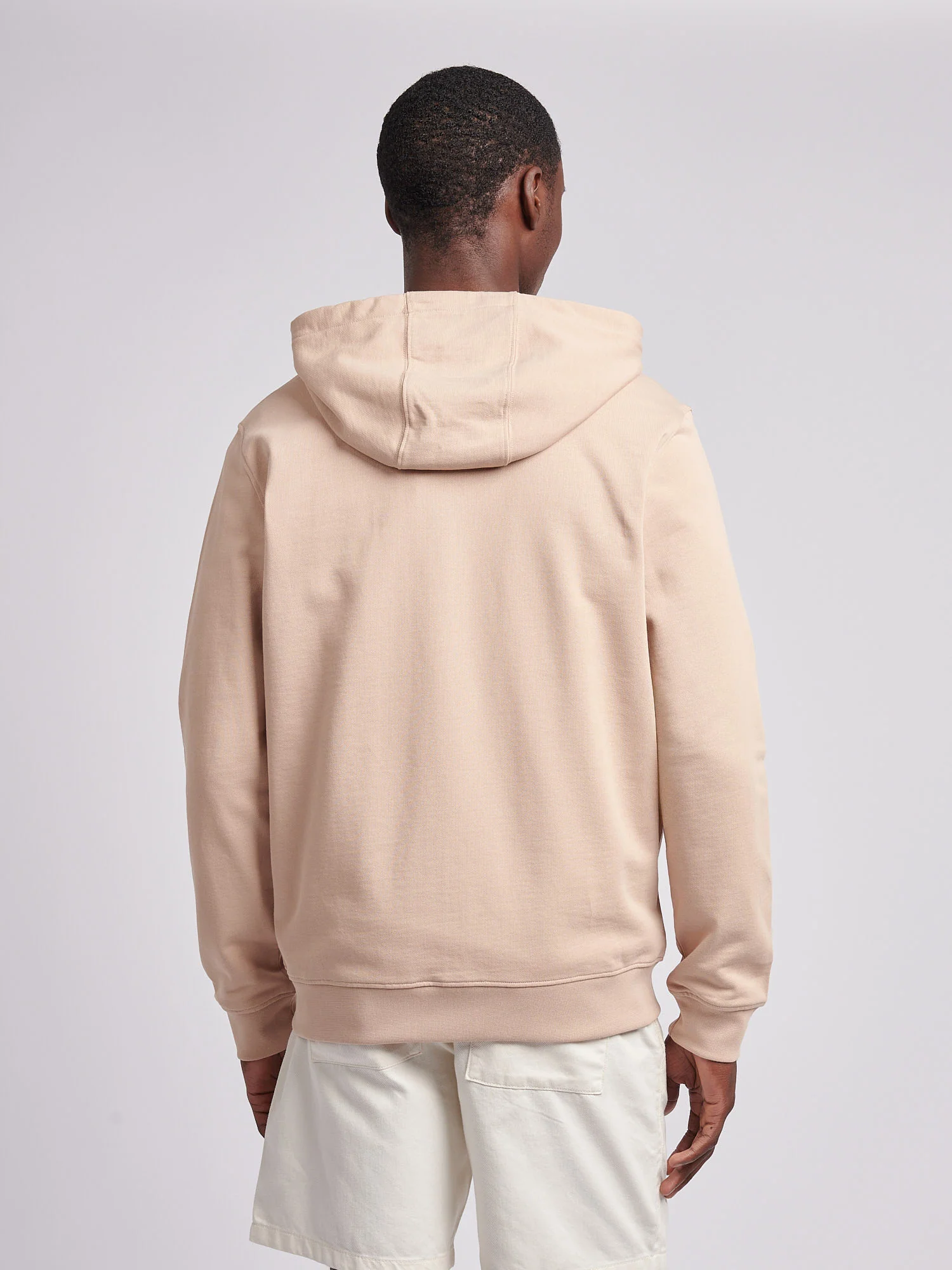 Mens Double Horsemen Loopback Zip Hoodie Doeskin - Image 4
