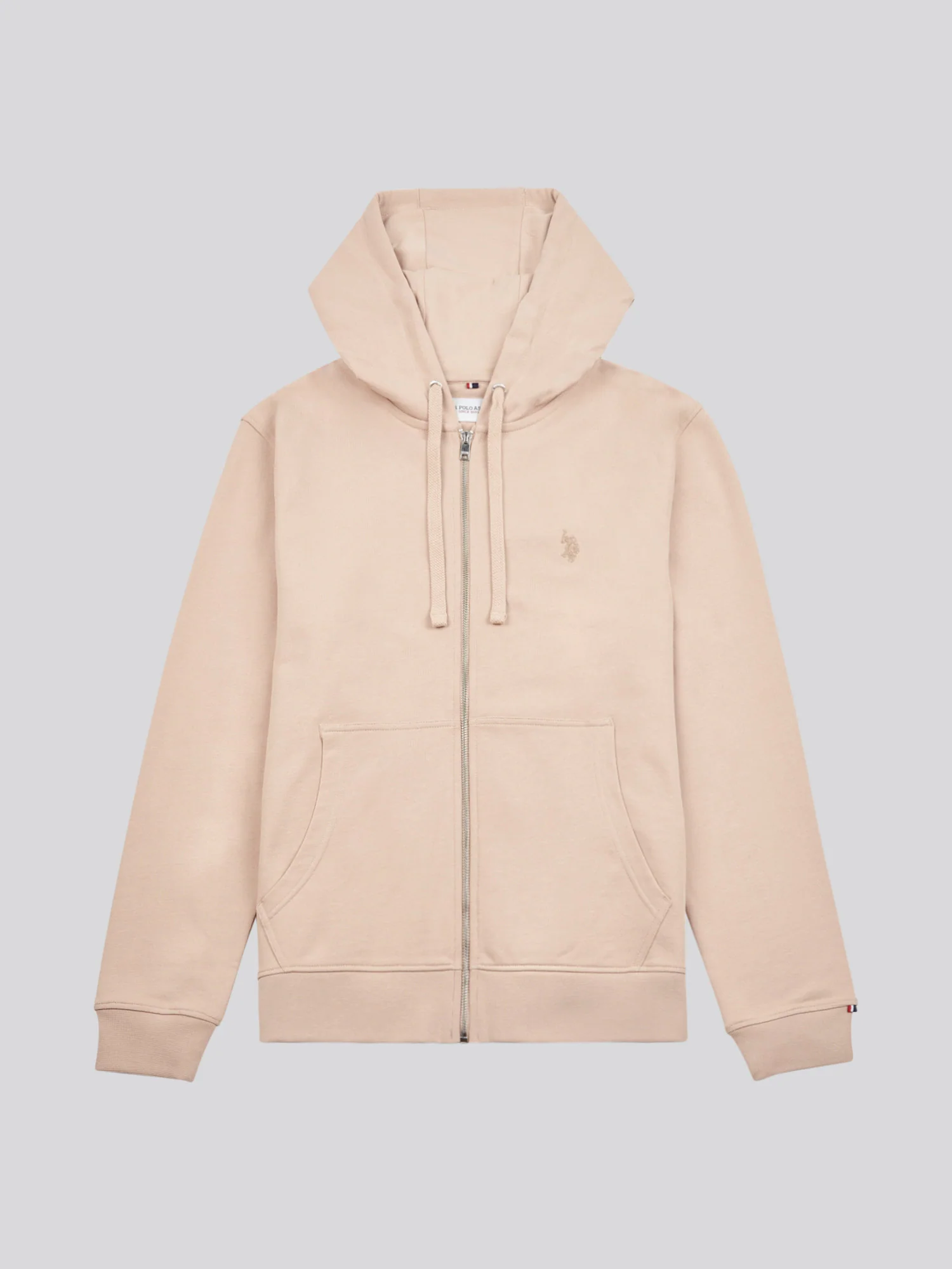 Mens Double Horsemen Loopback Zip Hoodie Doeskin - Image 5