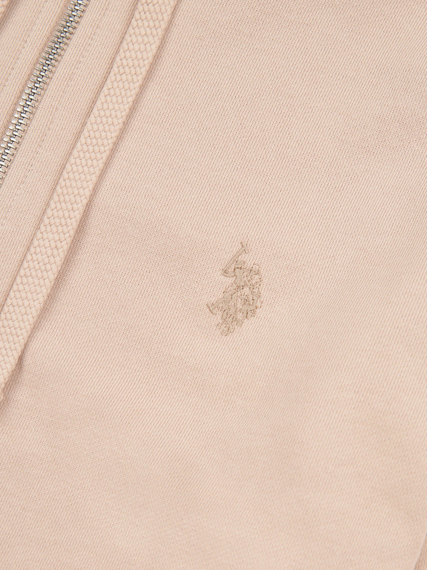 Mens Double Horsemen Loopback Zip Hoodie Doeskin - Image 7