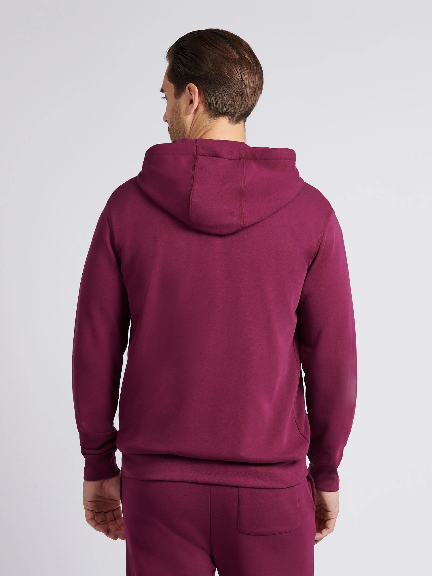 Mens Double Horsemen Loopback Zip Hoodie Grape Wine - Image 4
