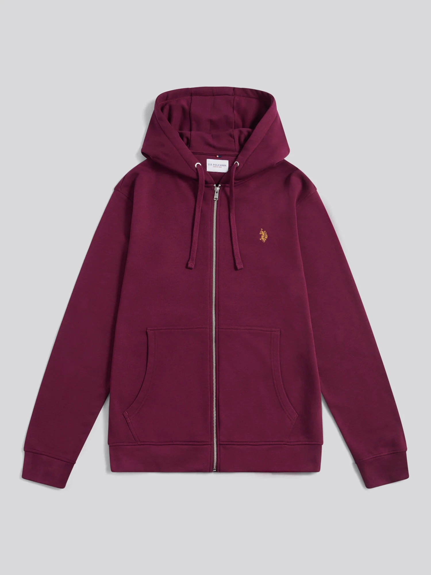 Mens Double Horsemen Loopback Zip Hoodie Grape Wine - Image 5