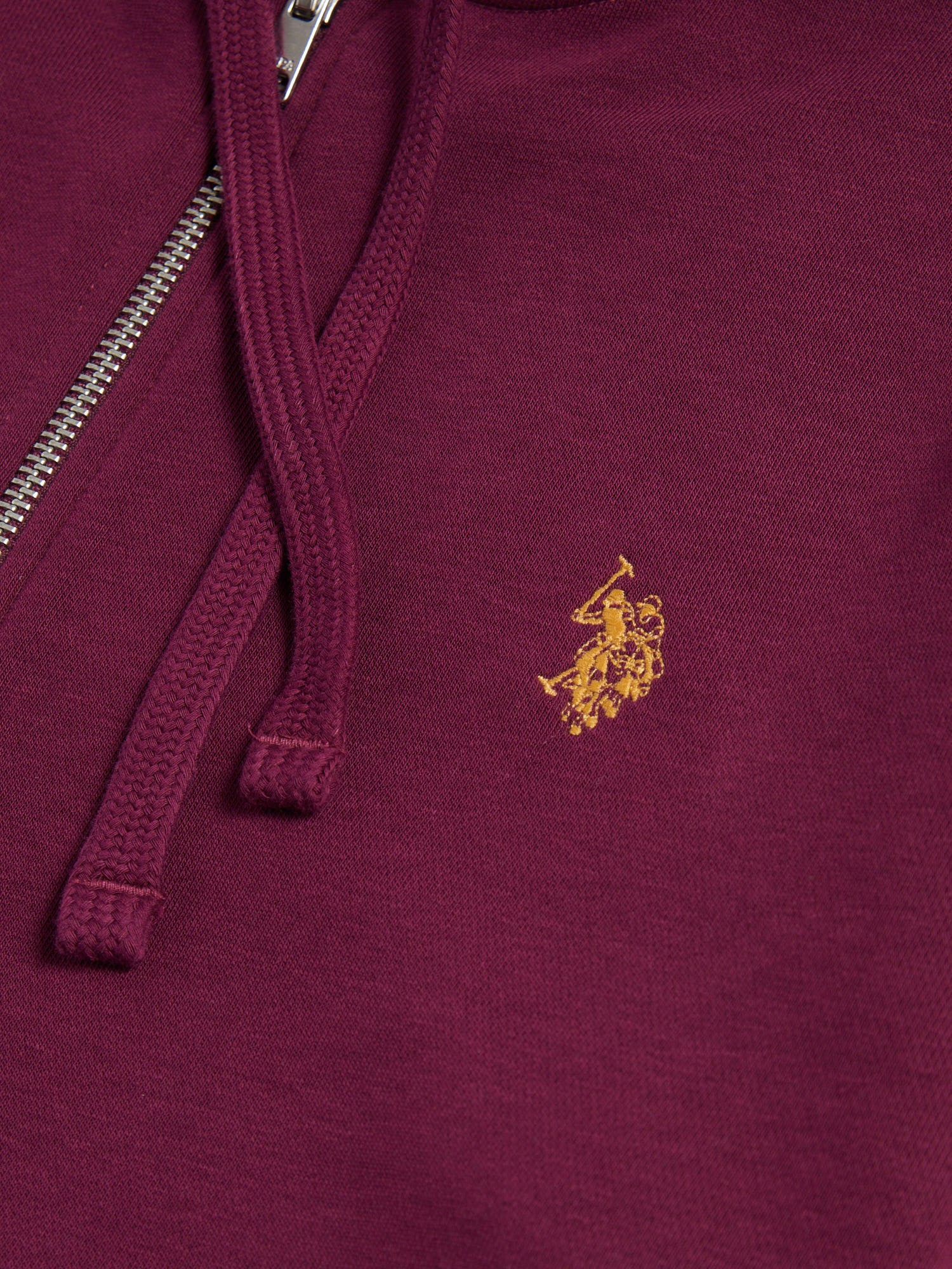 Mens Double Horsemen Loopback Zip Hoodie Grape Wine - Image 7