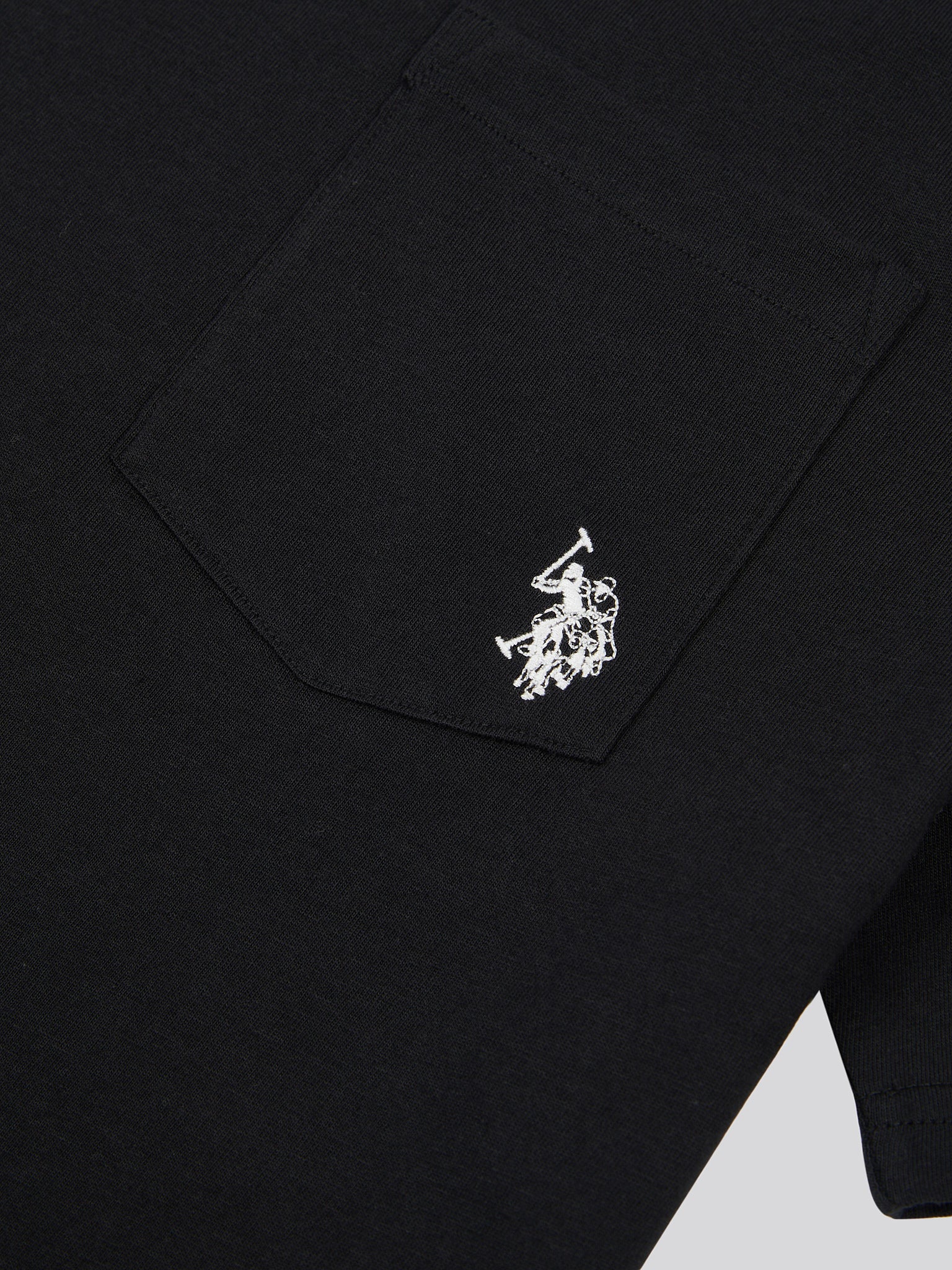 Mens Double Horsemen Pocket T-Shirt in Black Bright White DHM - Image 10