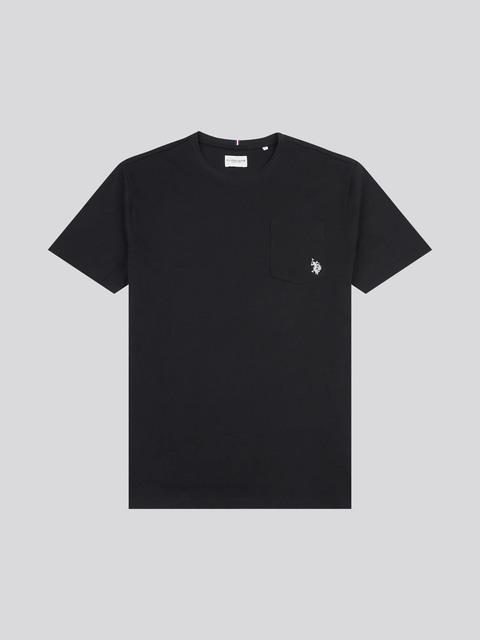 Mens Double Horsemen Pocket T-Shirt in Black Bright White DHM - Image 7