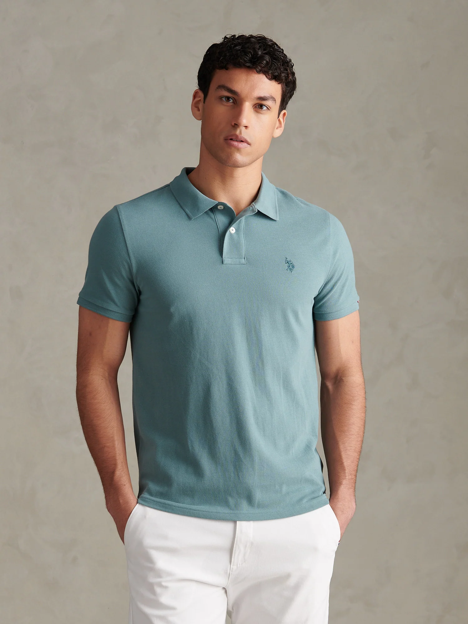 Mens Double Horsemen Polo Shirt Arctic