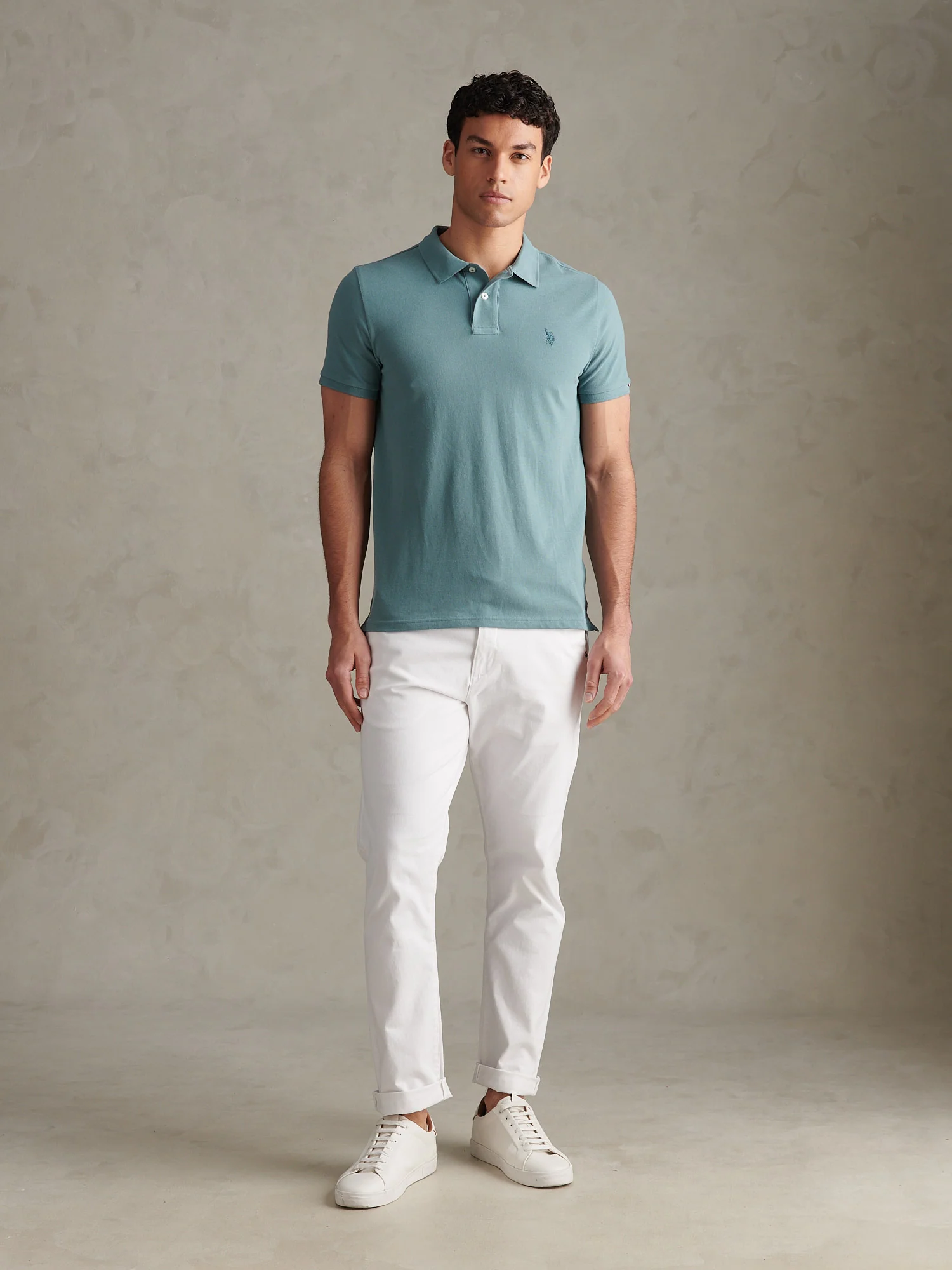 Mens Double Horsemen Polo Shirt Arctic - Image 3