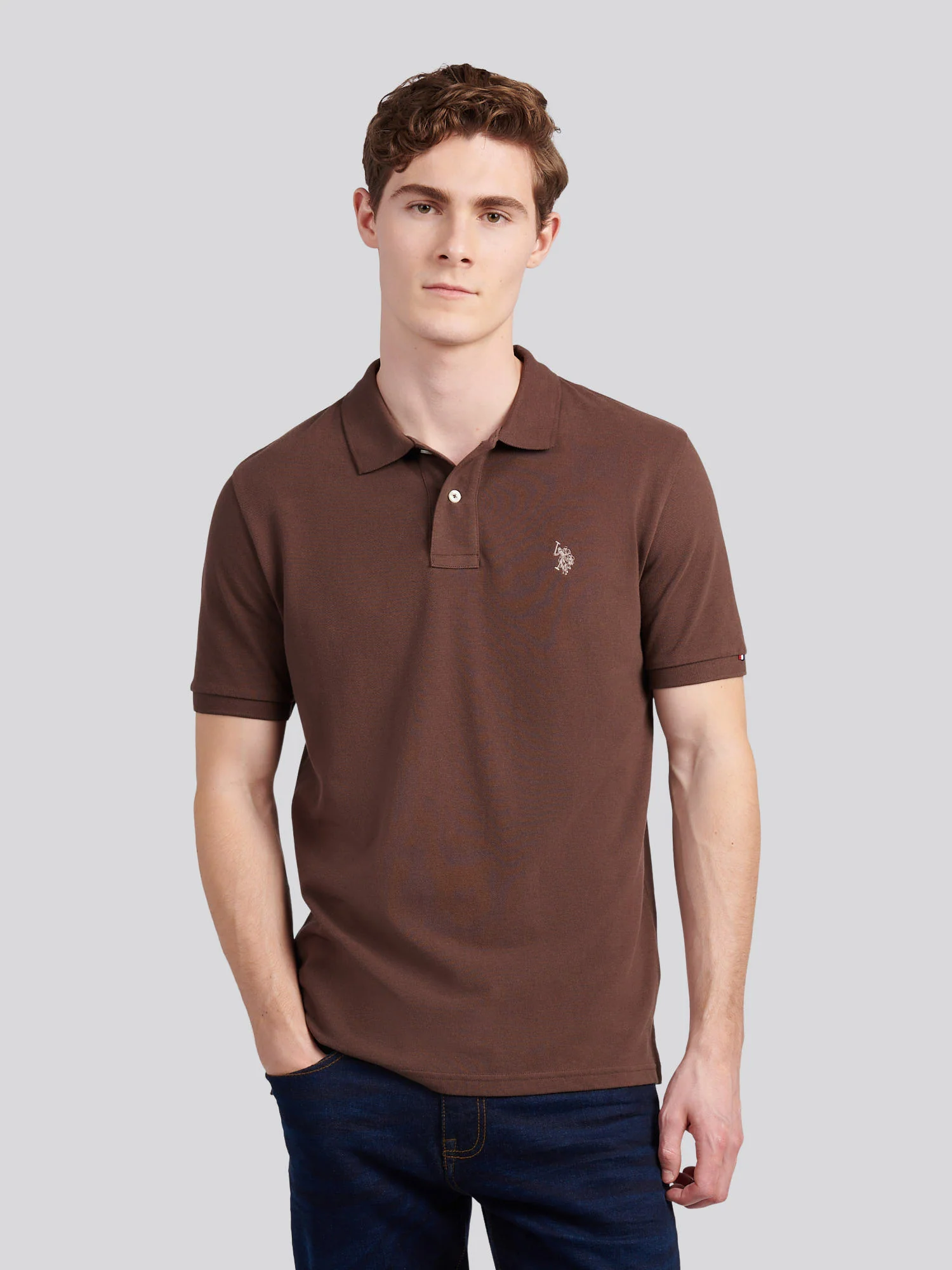 Mens Double Horsemen Polo Shirt Chocolate Martini