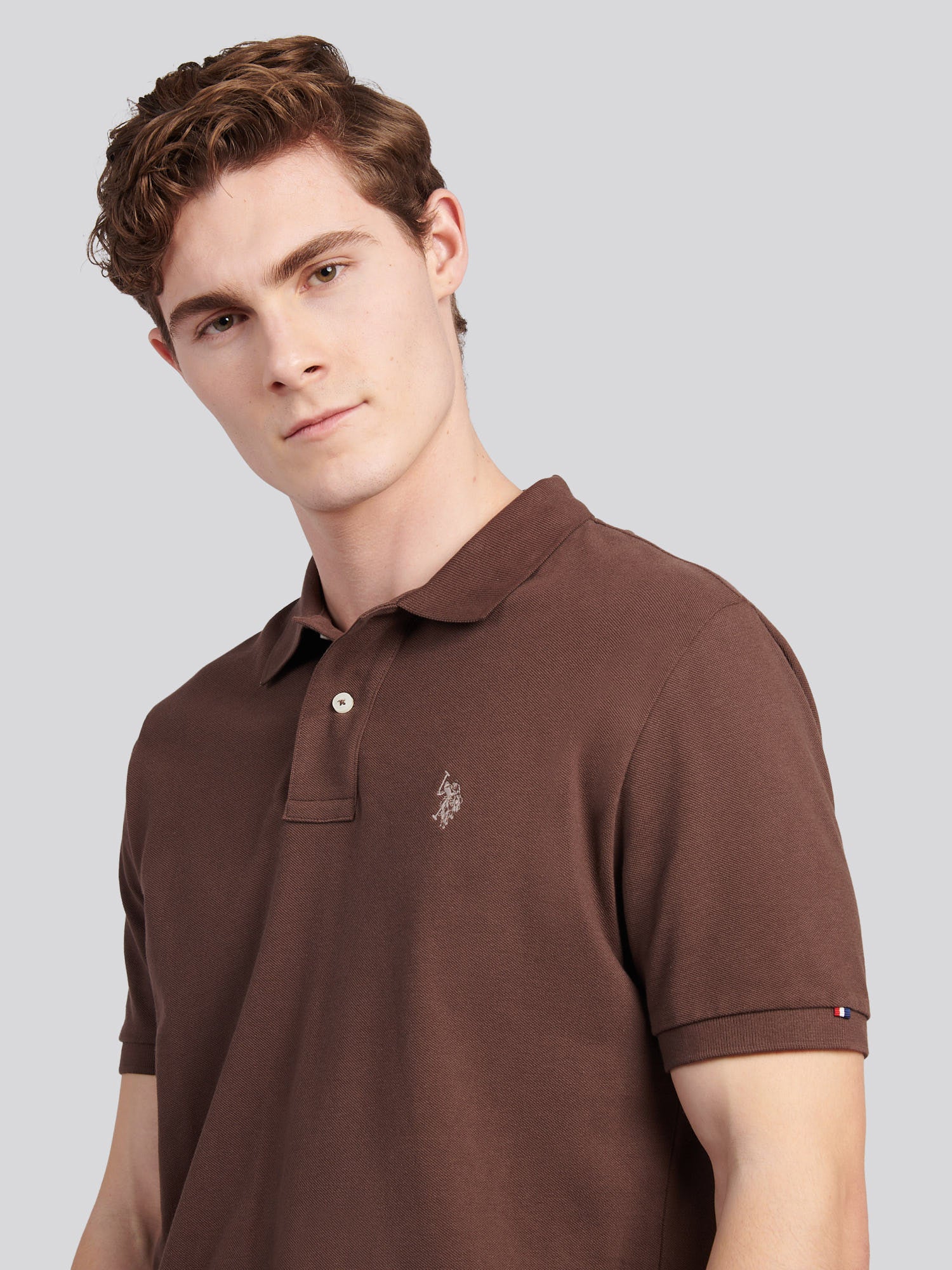 Mens Double Horsemen Polo Shirt Chocolate Martini - Image 2