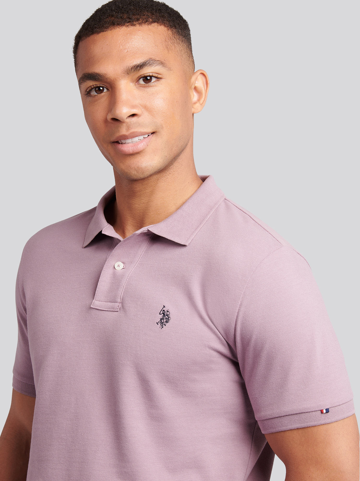 Mens Double Horsemen Polo Shirt Elderberry - Image 2