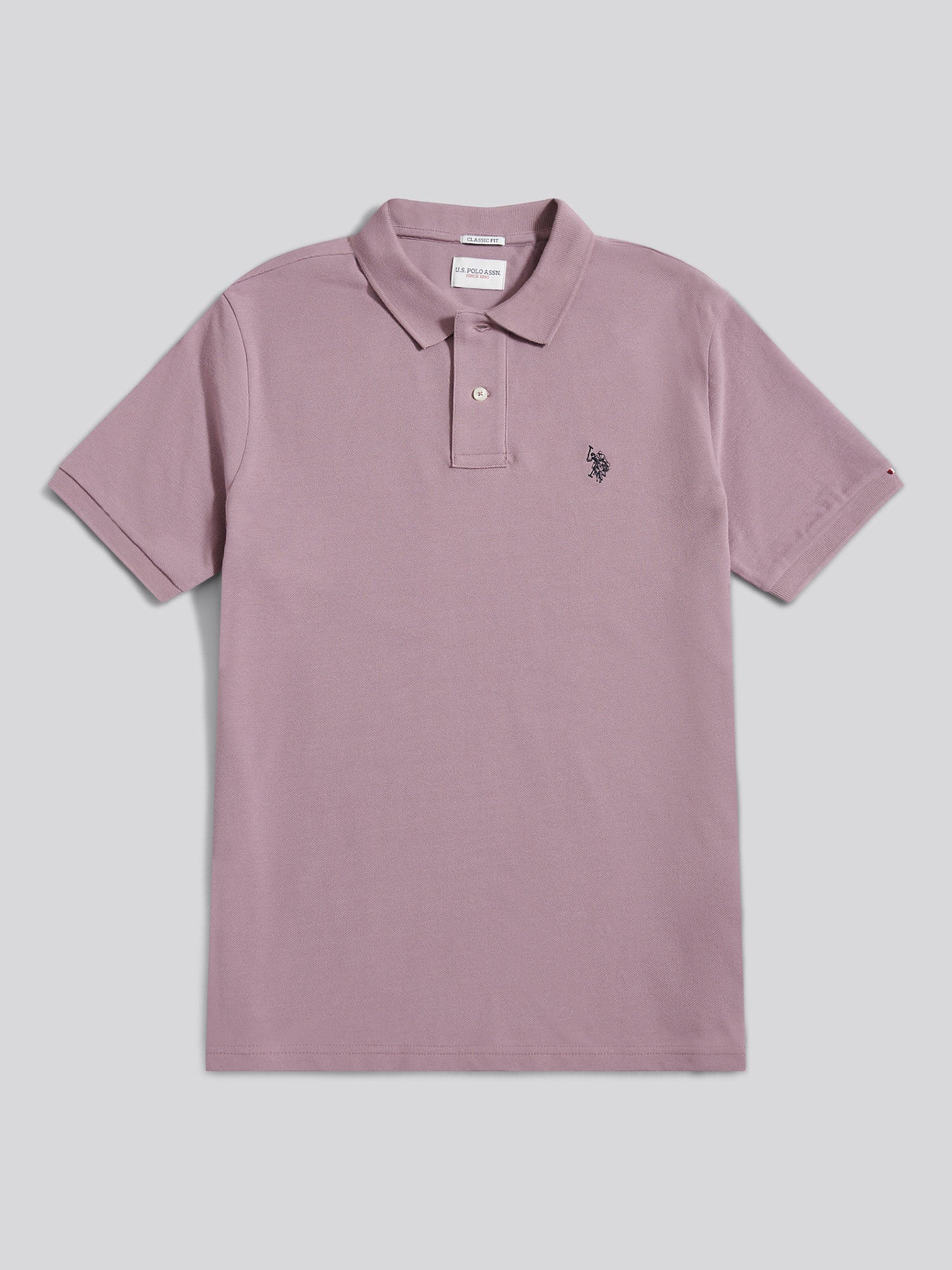 Mens Double Horsemen Polo Shirt Elderberry - Image 5