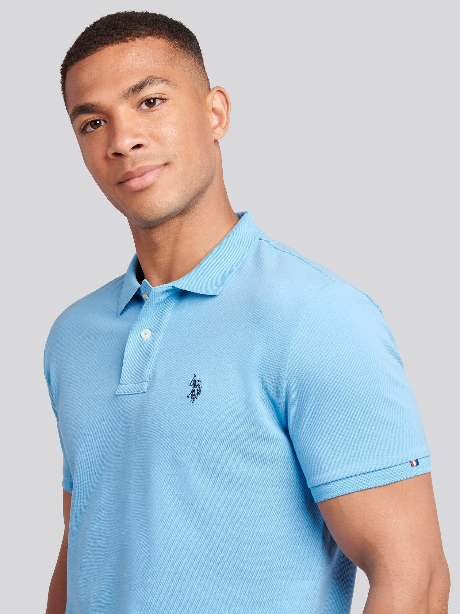 Mens Double Horsemen Polo Shirt Heritage Blue - Image 2