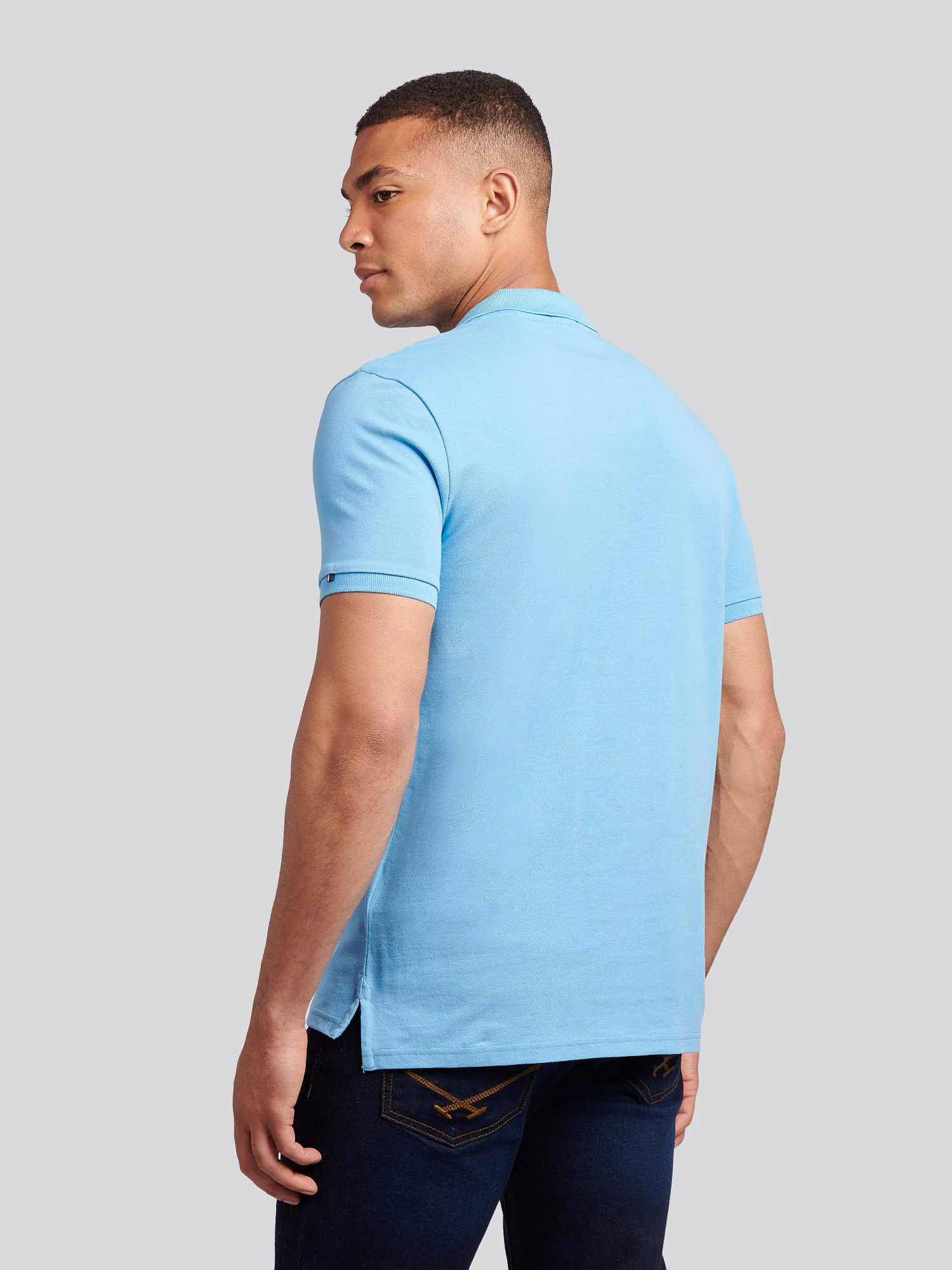 Mens Double Horsemen Polo Shirt Heritage Blue - Image 4