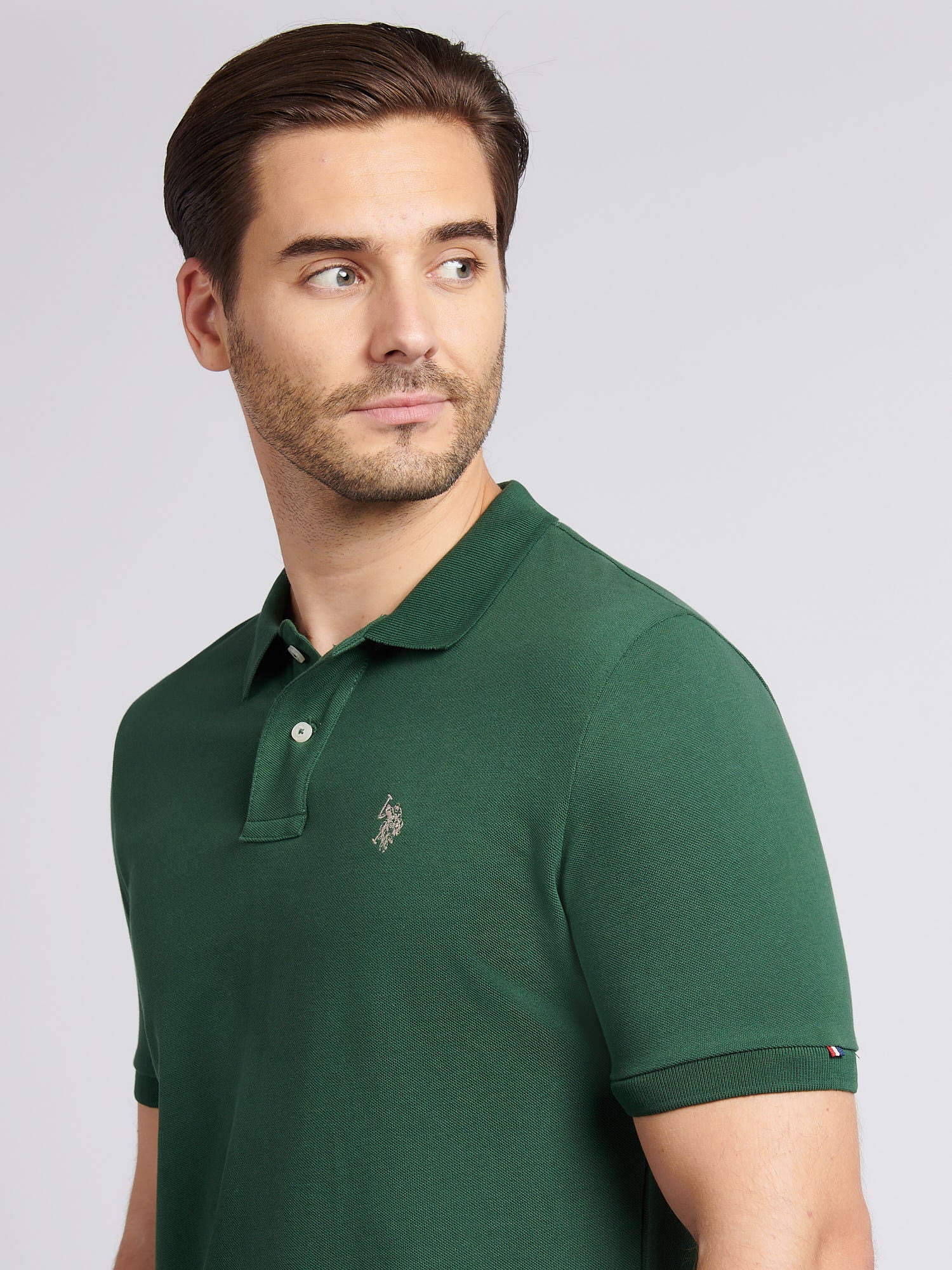 Mens Double Horsemen Polo Shirt Pineneedle - Image 2