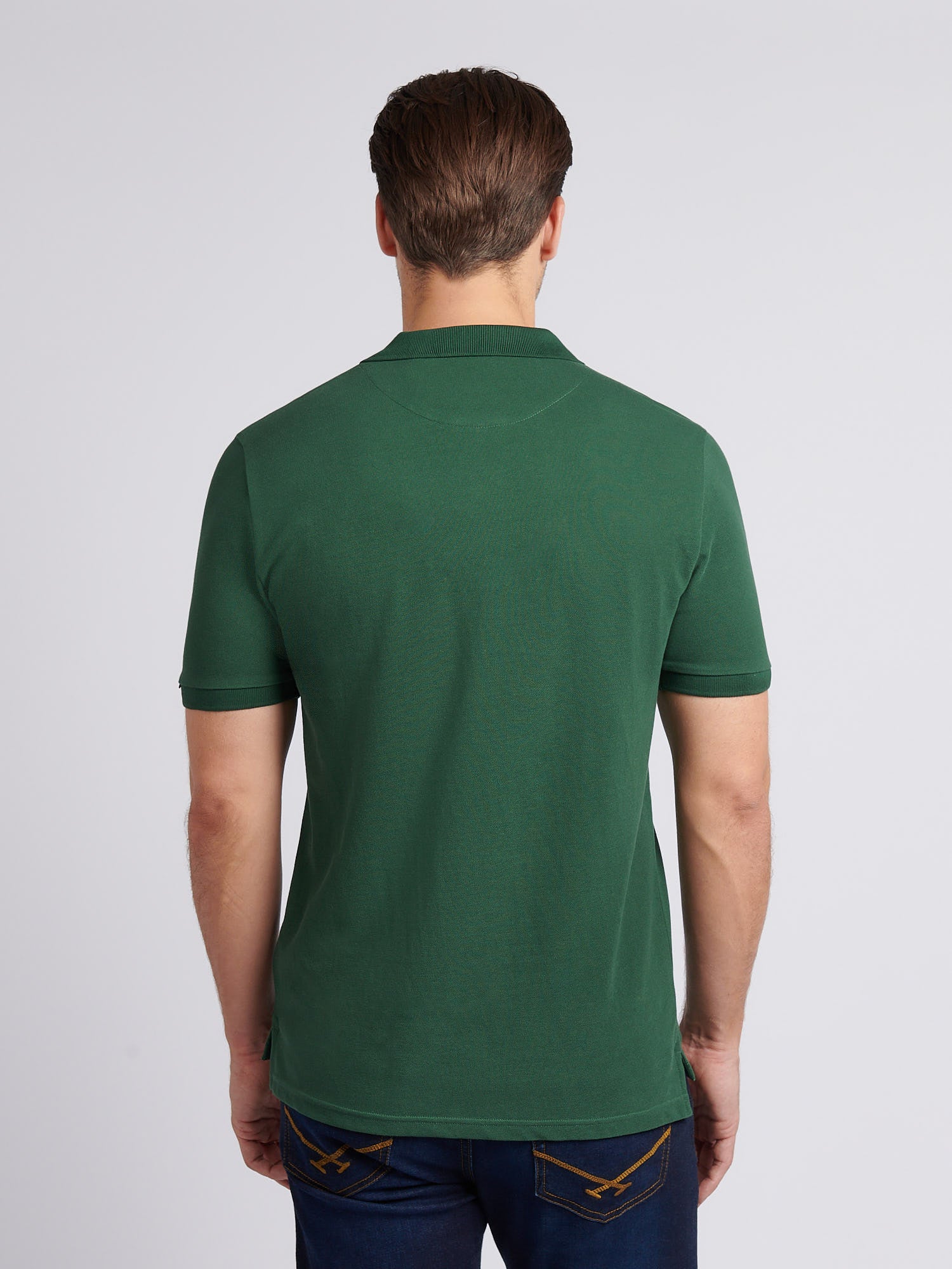 Mens Double Horsemen Polo Shirt Pineneedle - Image 4