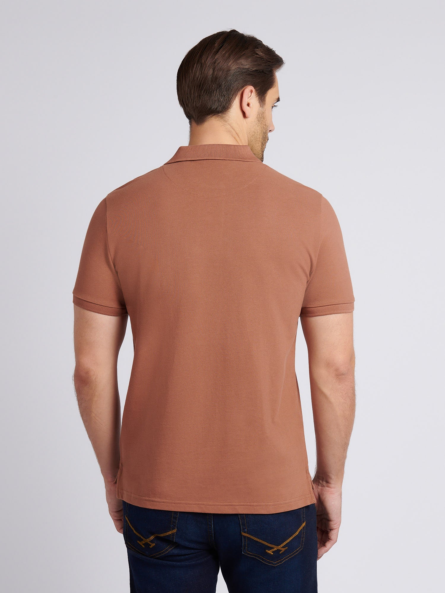 Mens Double Horsemen Polo Shirt Rawhide - Image 4