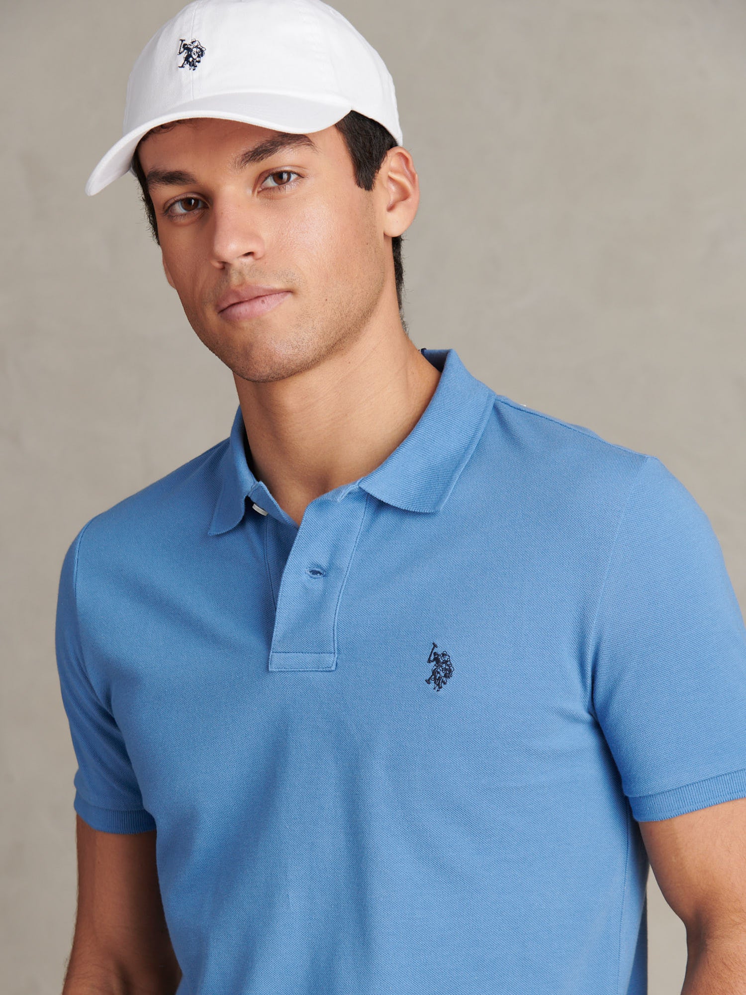 Mens Double Horsemen Polo Shirt Riviera - Image 2