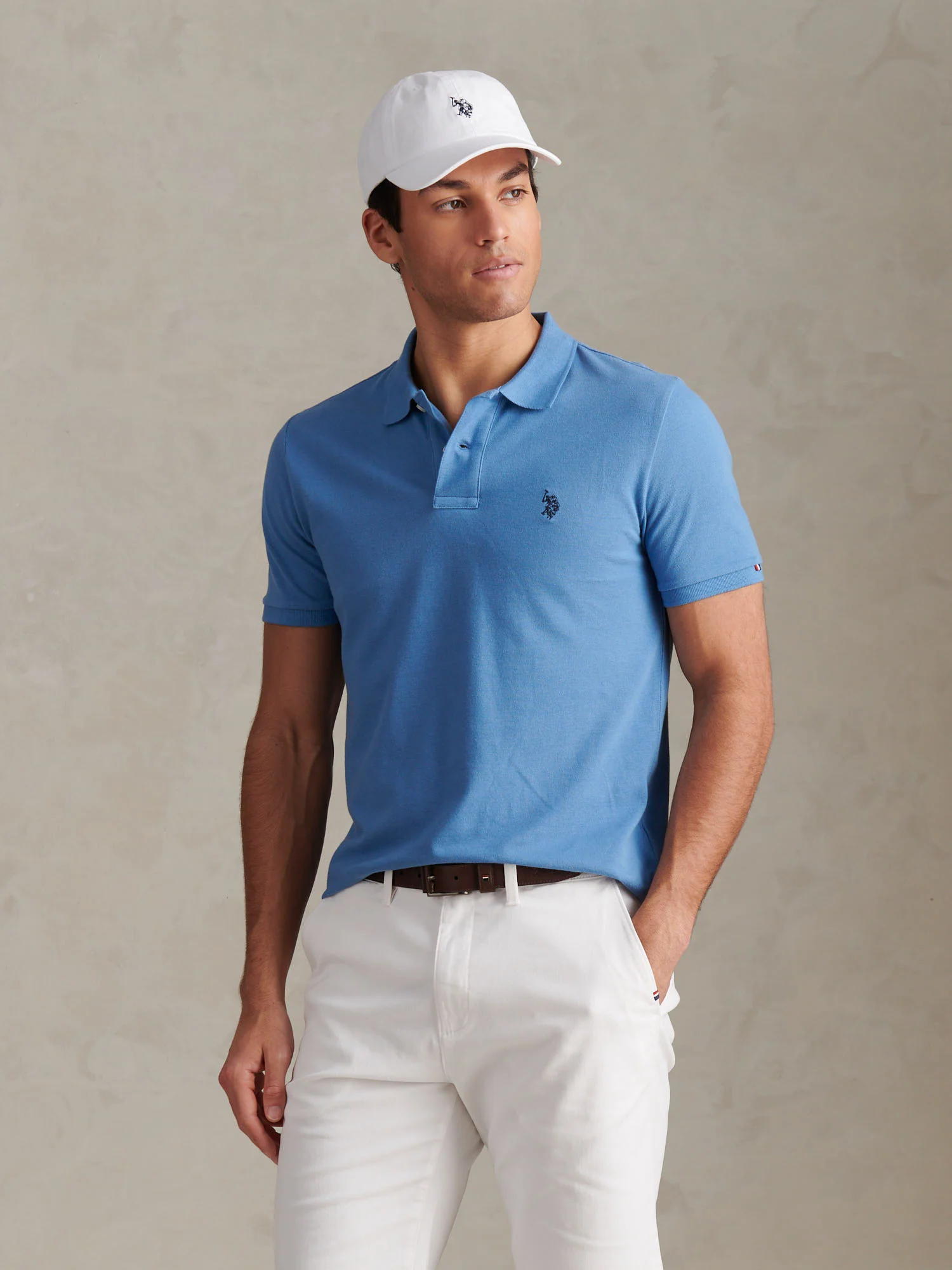 Mens Double Horsemen Polo Shirt Riviera - Image 5