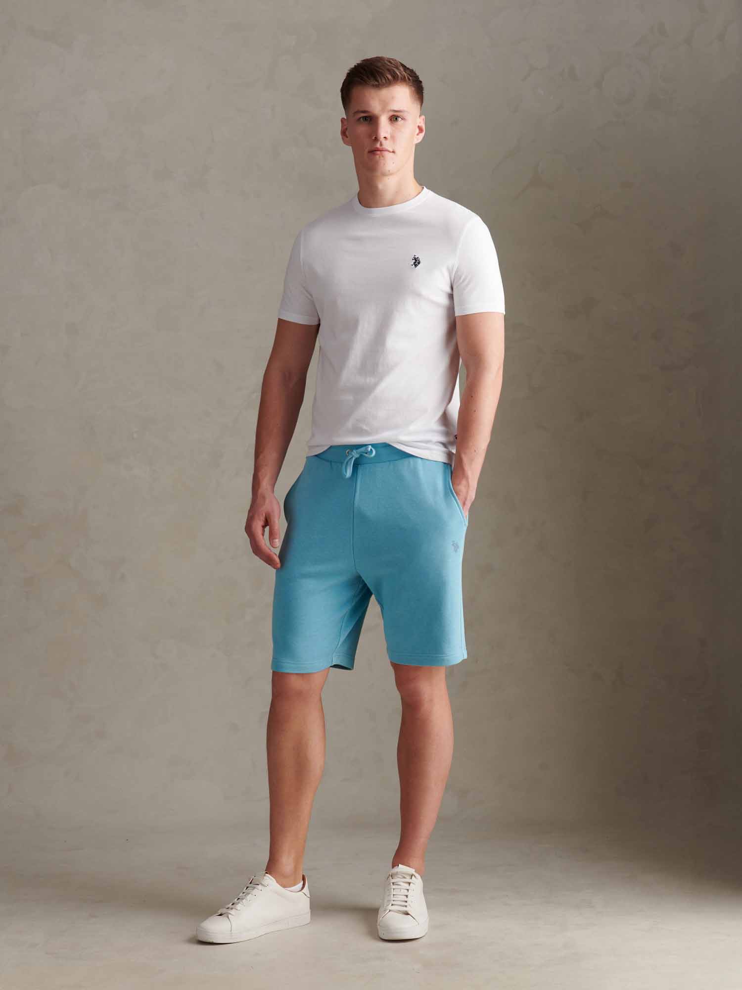 Mens Double Horsemen Sweat Shorts Air Blue - Image 2