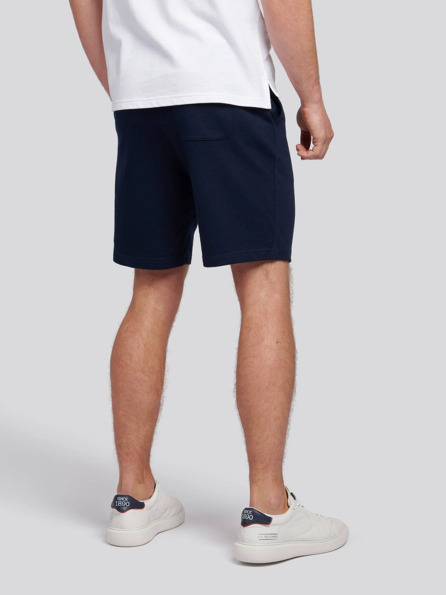 Mens Double Horsemen Sweat Shorts Dark Sapphire Navy / Haute Red DHM - Image 4