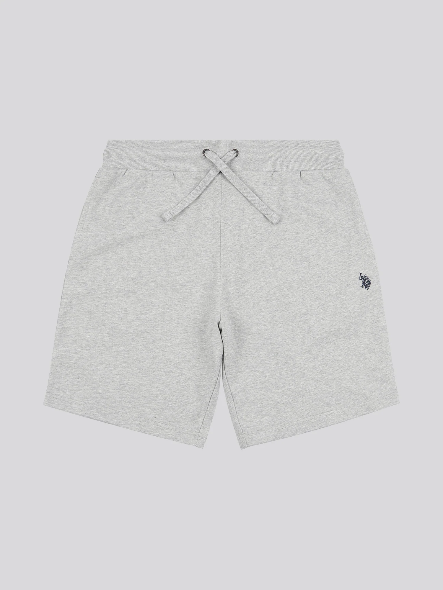 Mens Double Horsemen Sweat Shorts Mid Grey Marl - Image 5