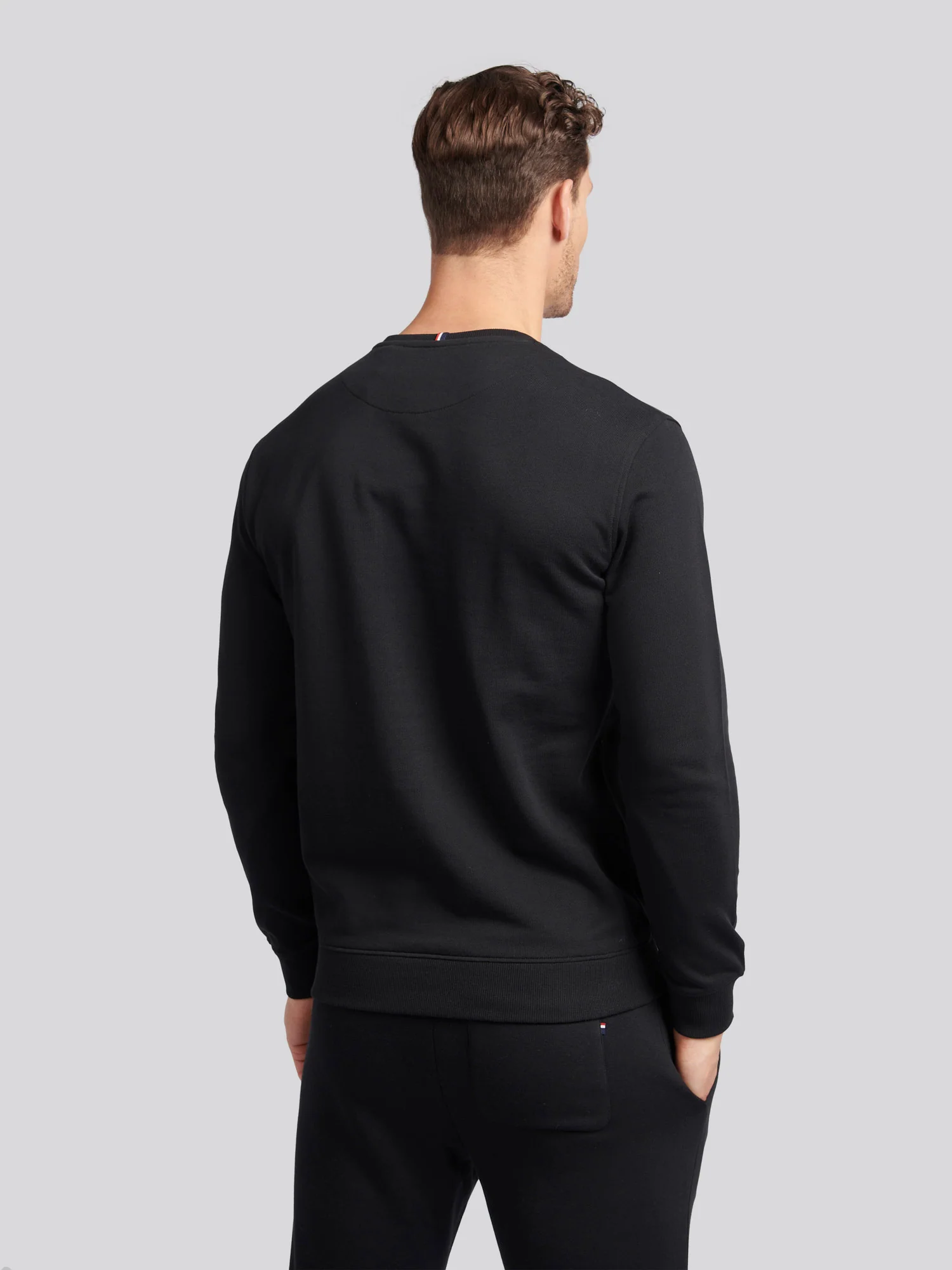 Mens Double Horsemen Sweatshirt Black Bright White DHM - Image 4