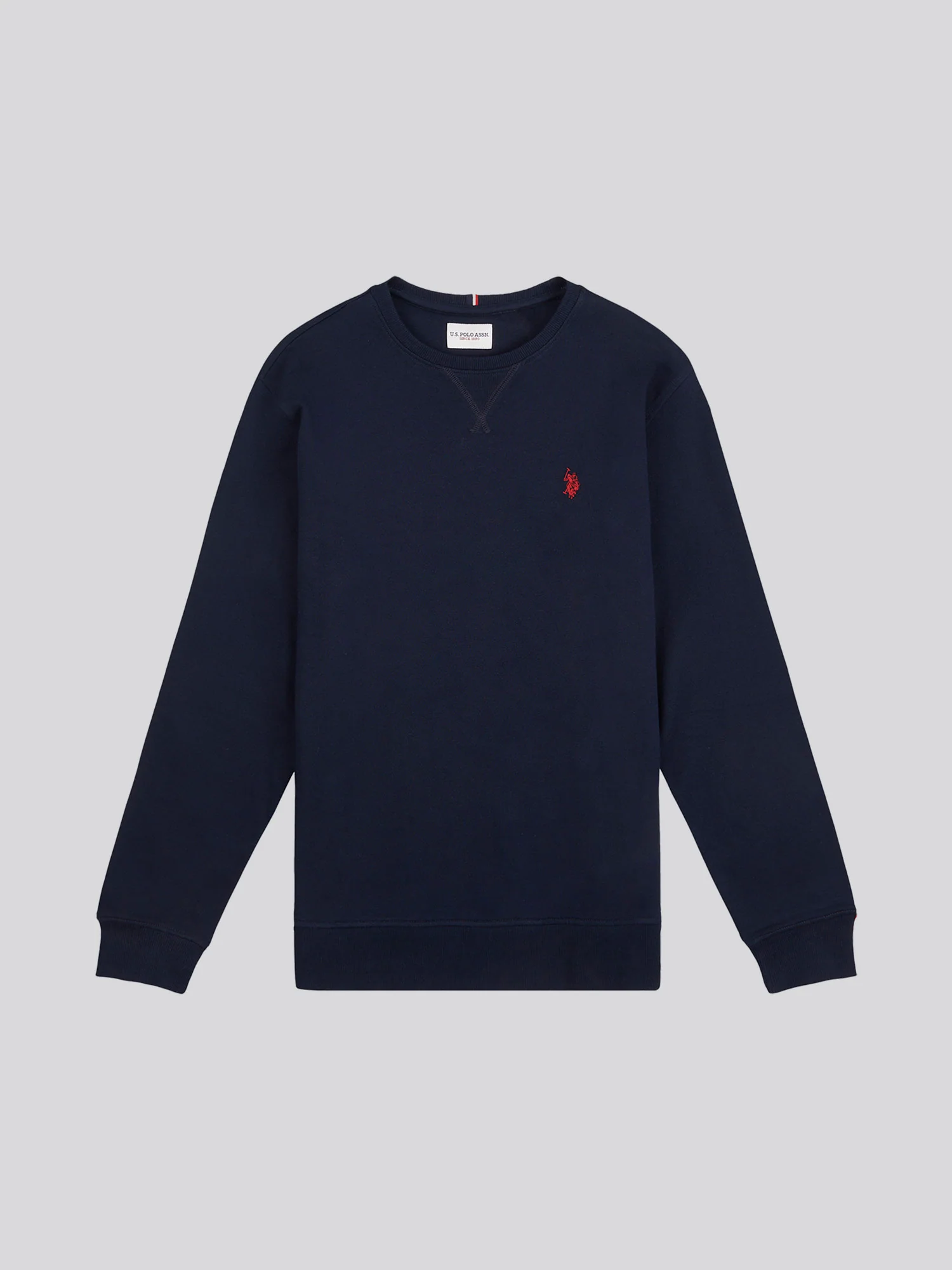 Mens Double Horsemen Sweatshirt Dark Sapphire Navy / Haute Red DHM - Image 5