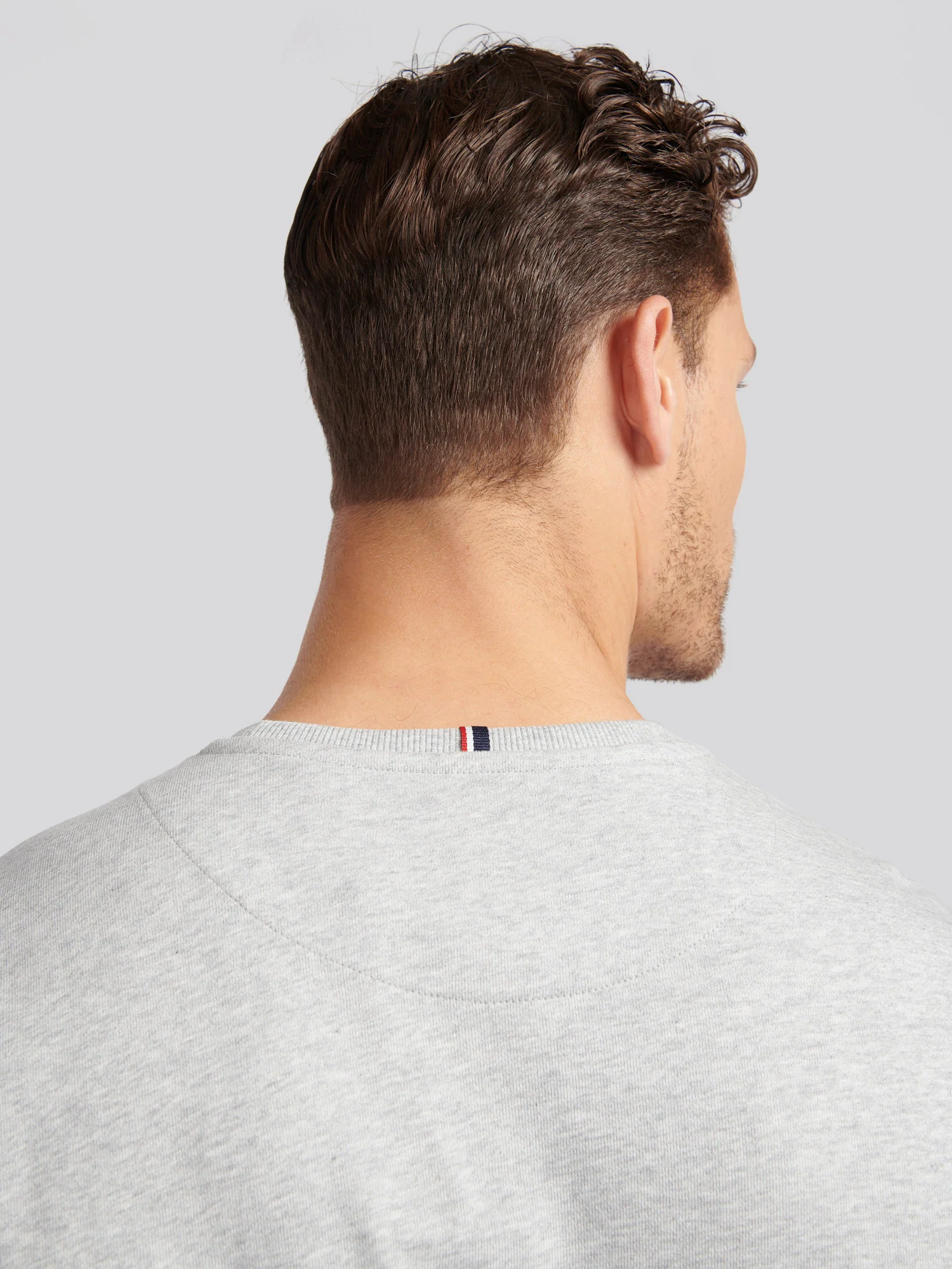 Mens Double Horsemen Sweatshirt Mid Grey Marl - Image 5