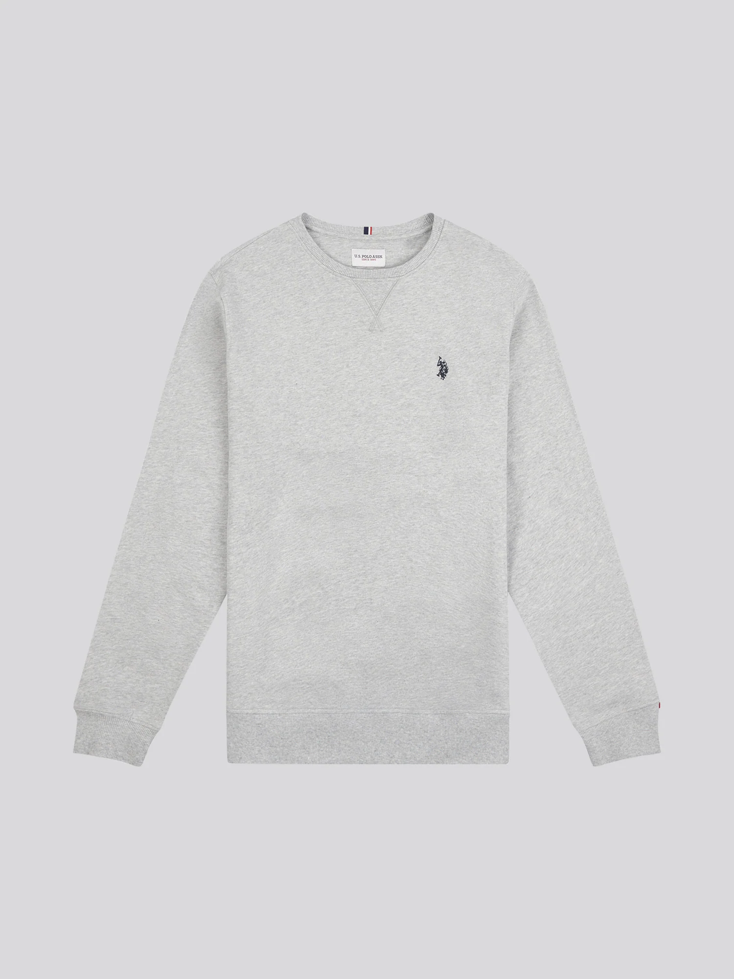 Mens Double Horsemen Sweatshirt Mid Grey Marl - Image 6